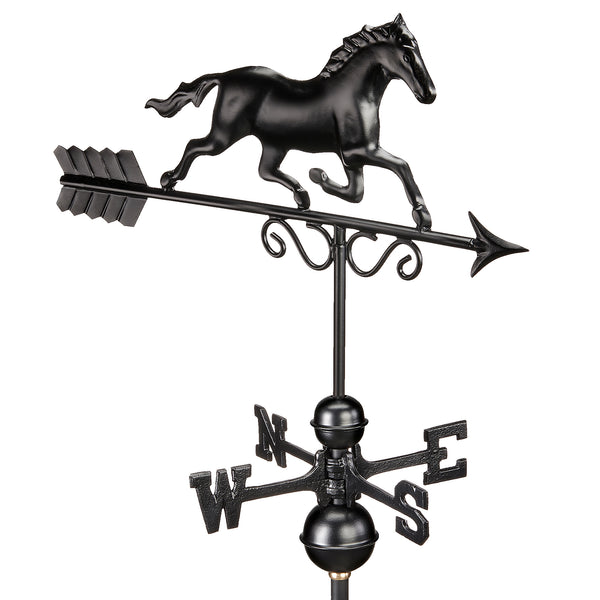 Galloping Horse Weathervane - Matte Black Copper