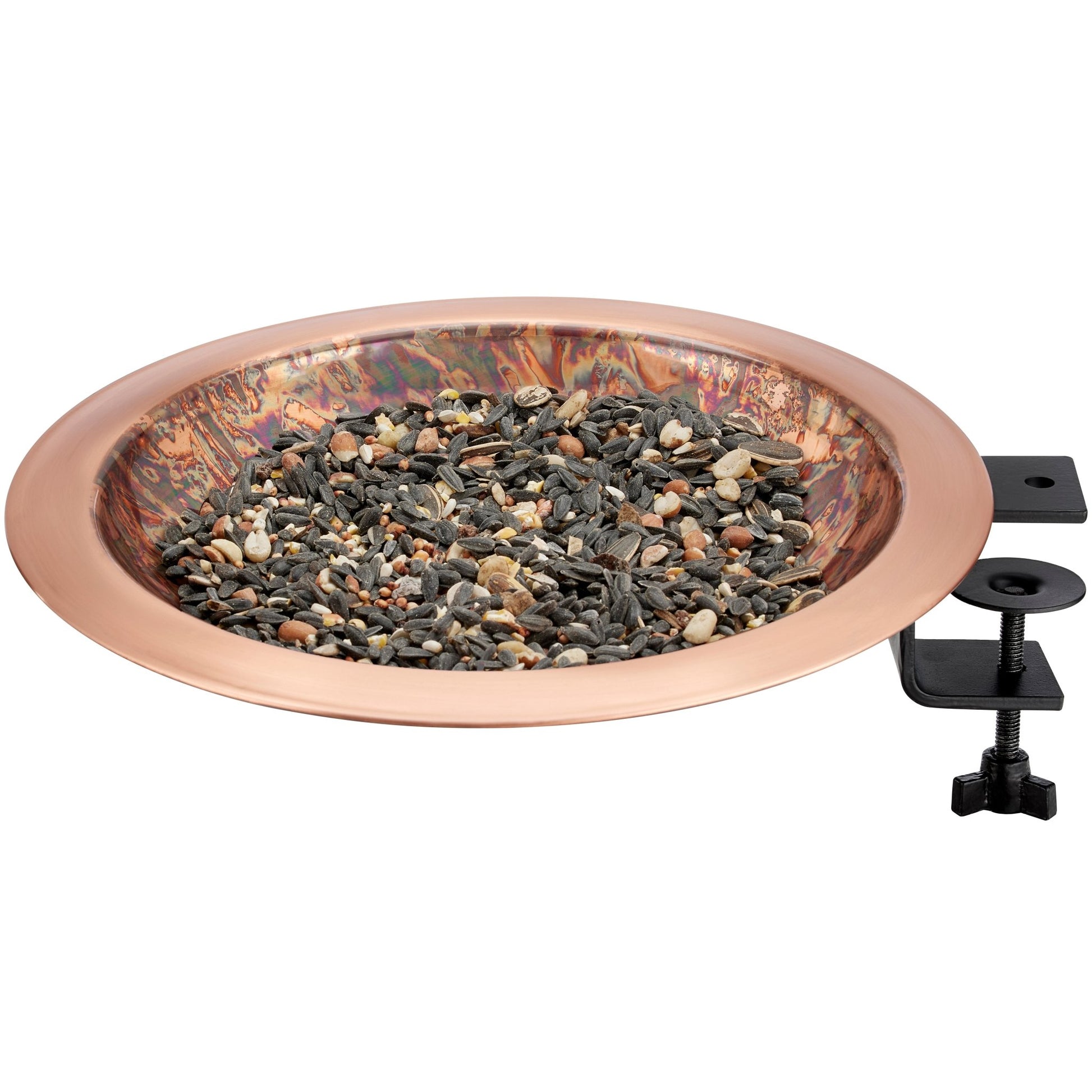 13.5" Fired Copper Bird Bath with Deck Bracket - Good Directions
