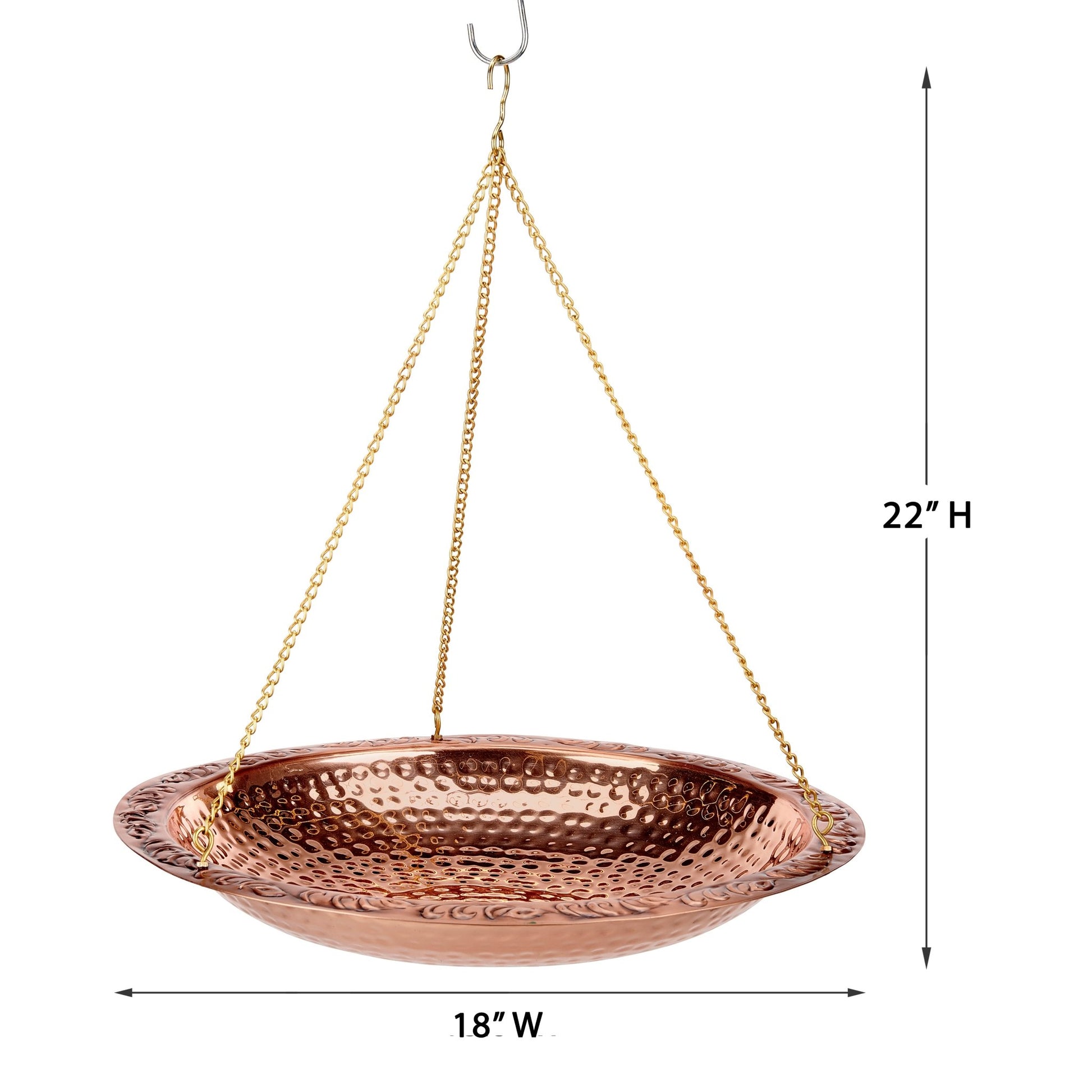 18" Hanging Pure Copper Bird Bath - Good Directions