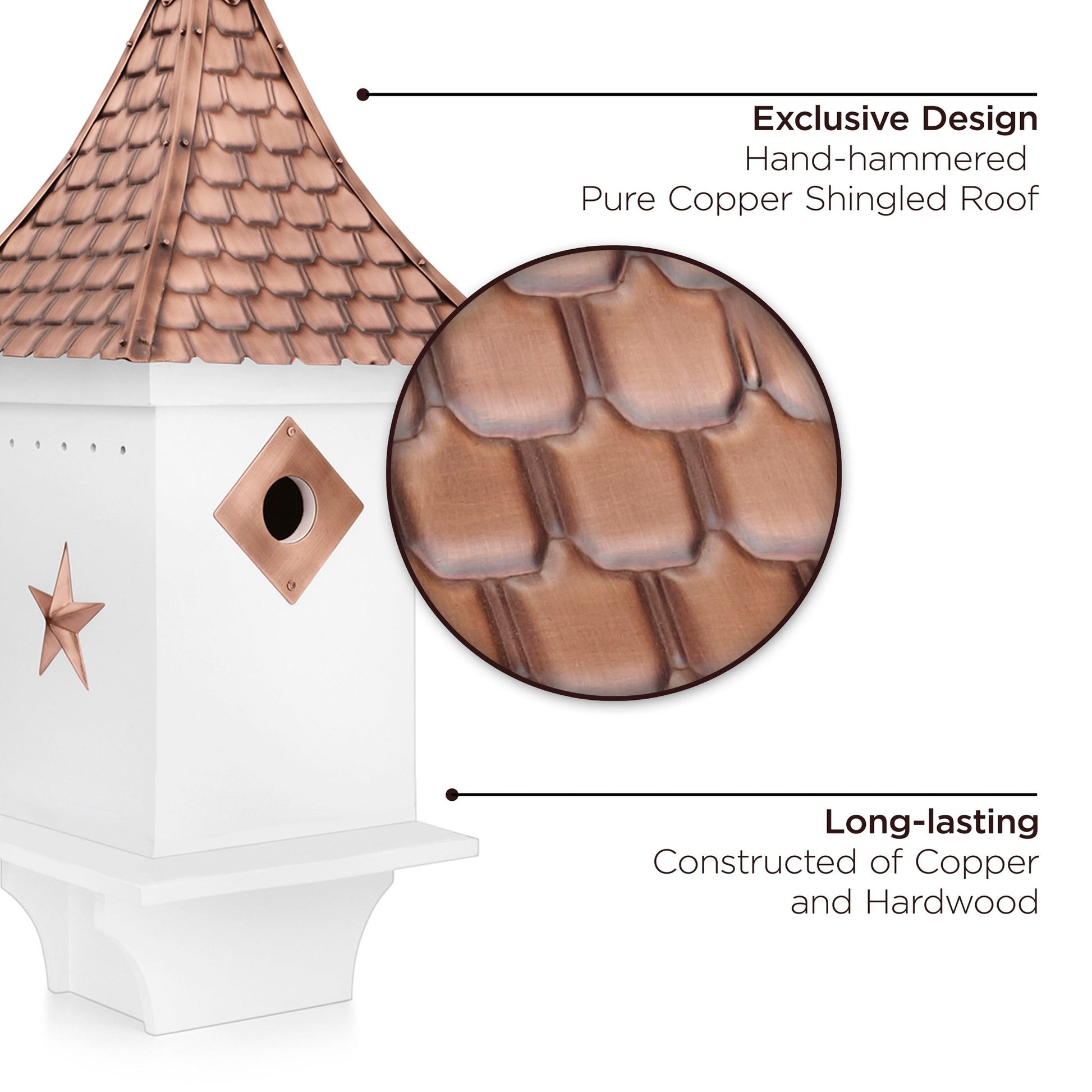 Villa Bird House “ White with Roof - Good Directions