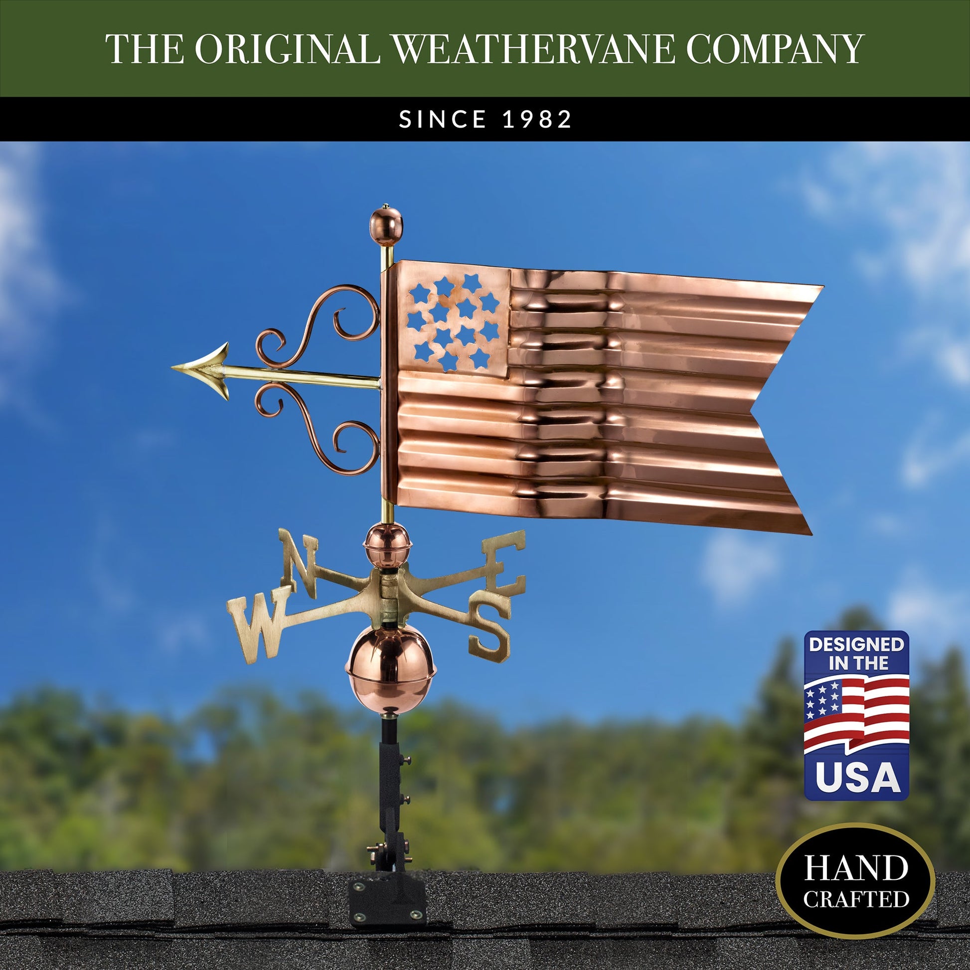 American Flag Weathervane - Good Directions