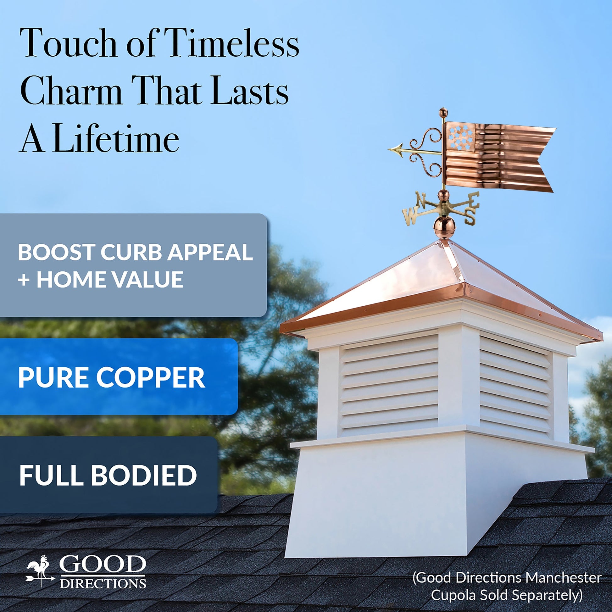 American Flag Weathervane - Good Directions