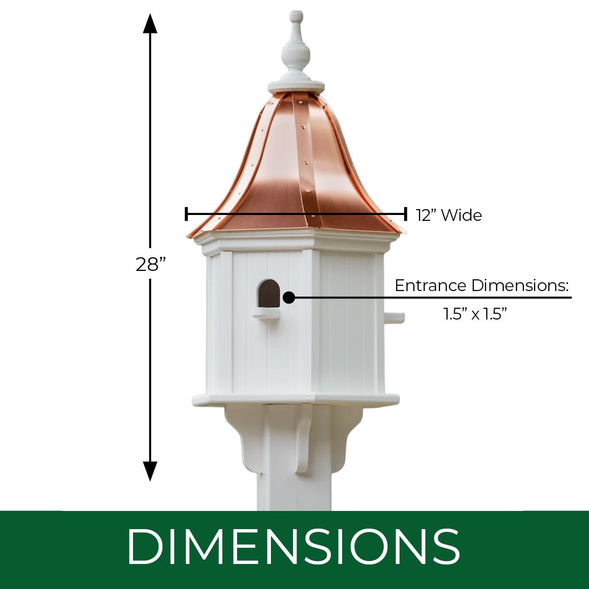 Arbor Bird House – Polished Copper Roof - Good Directions