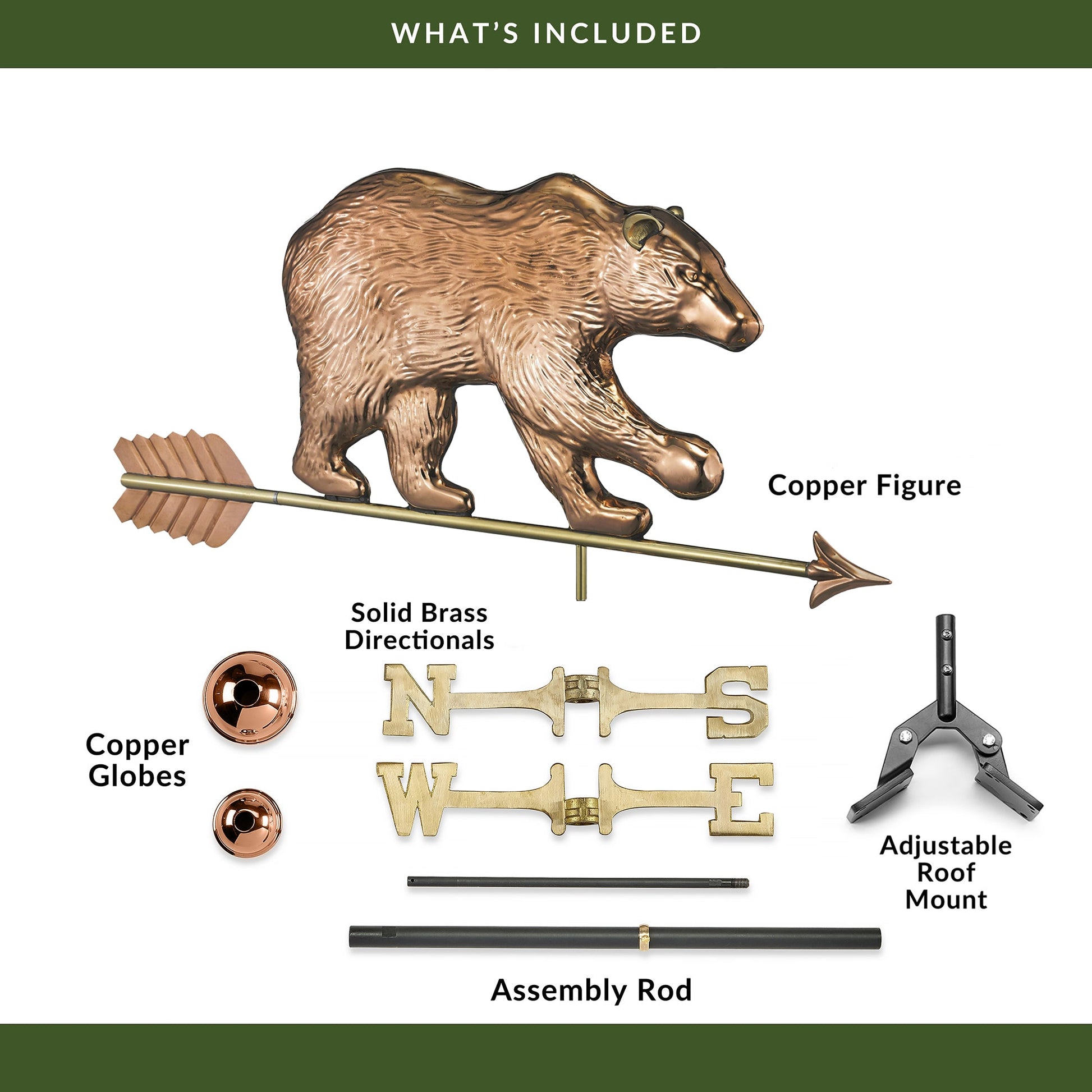Bear Weathervane with Arrow - Good Directions