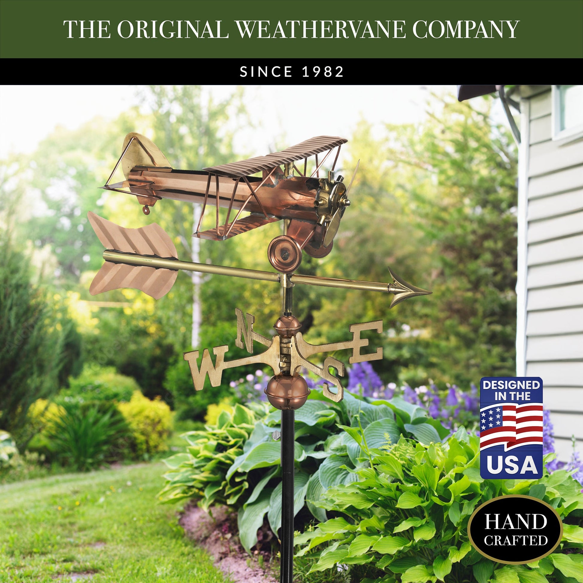 Biplane with Arrow Garden Weathervane - Good Directions