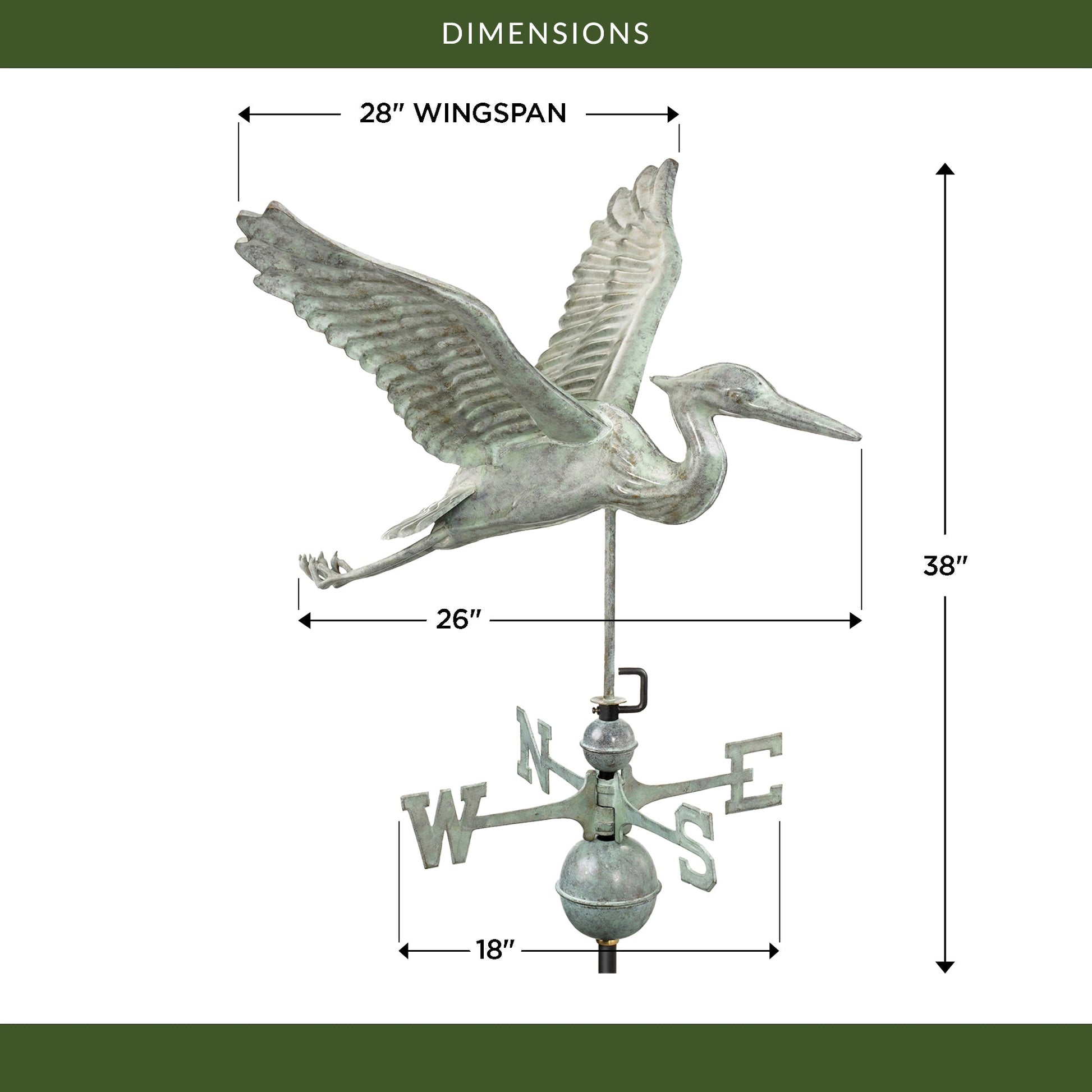 Blue Heron Weathervane - Good Directions
