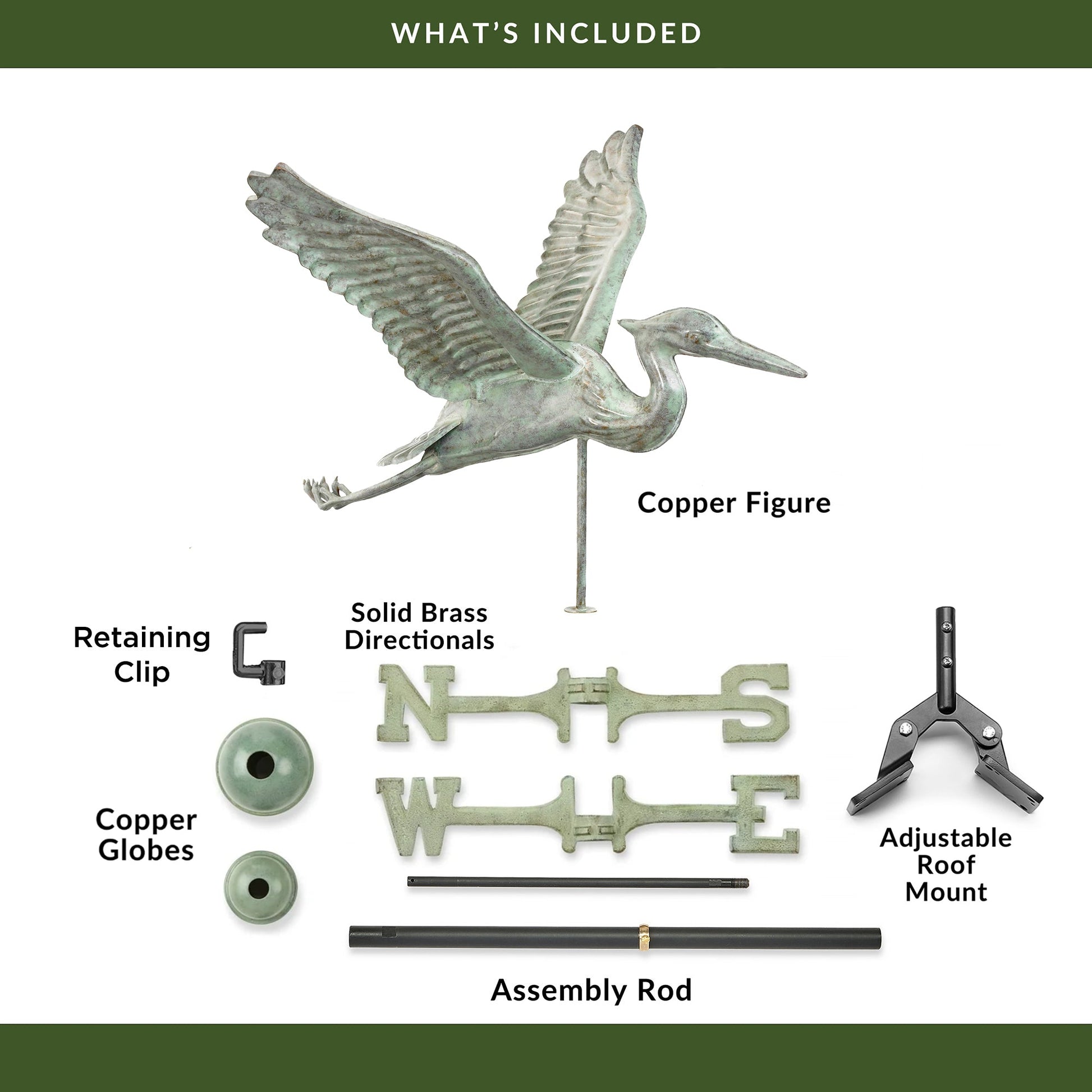Blue Heron Weathervane - Good Directions