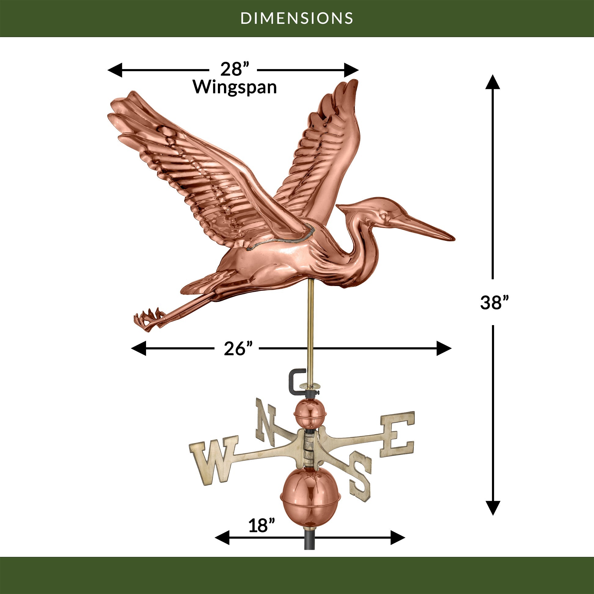 Blue Heron Weathervane - Good Directions