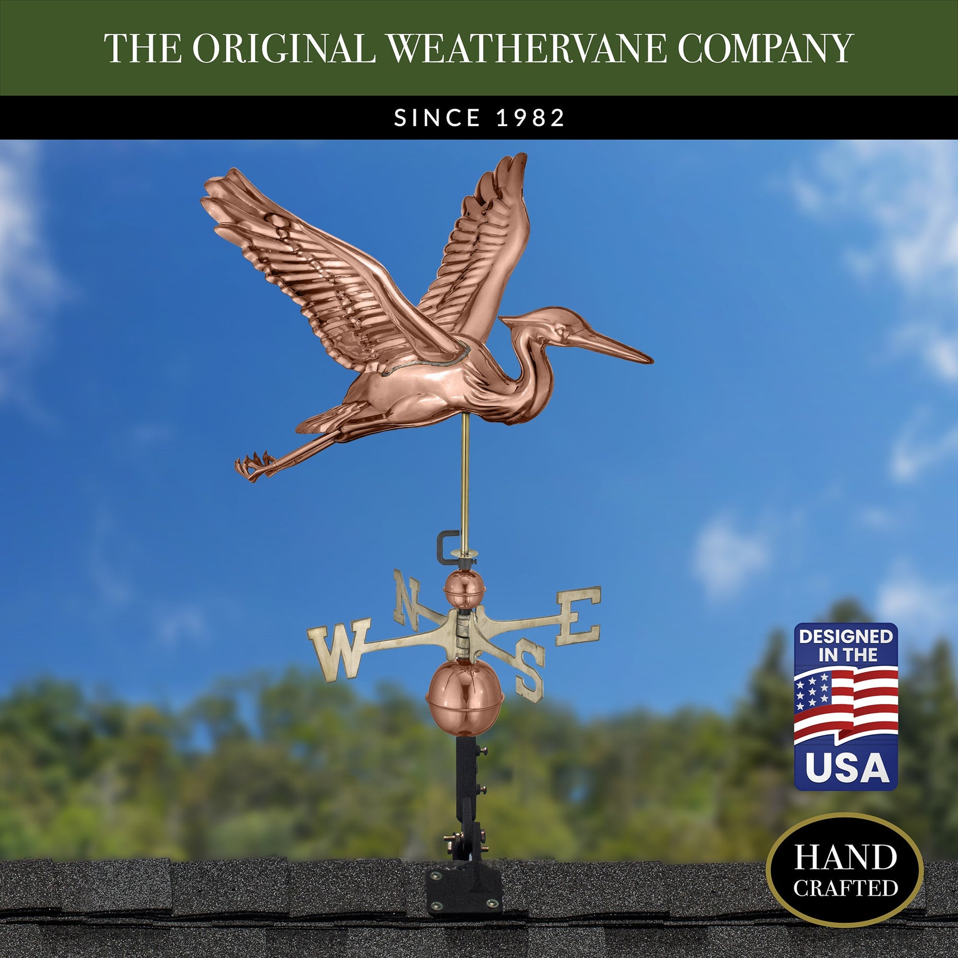 Blue Heron Weathervane - Good Directions