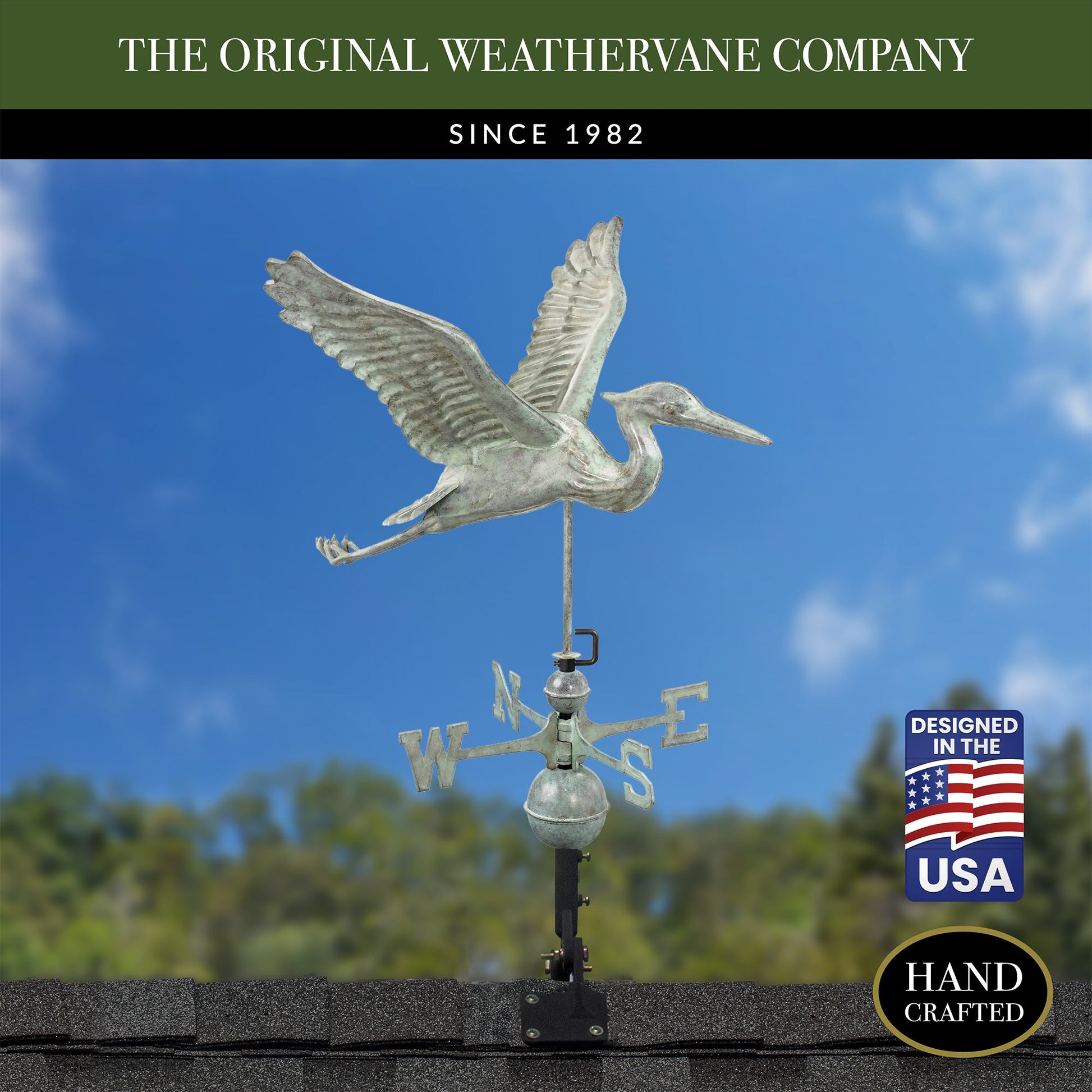 Blue Heron Weathervane - Good Directions