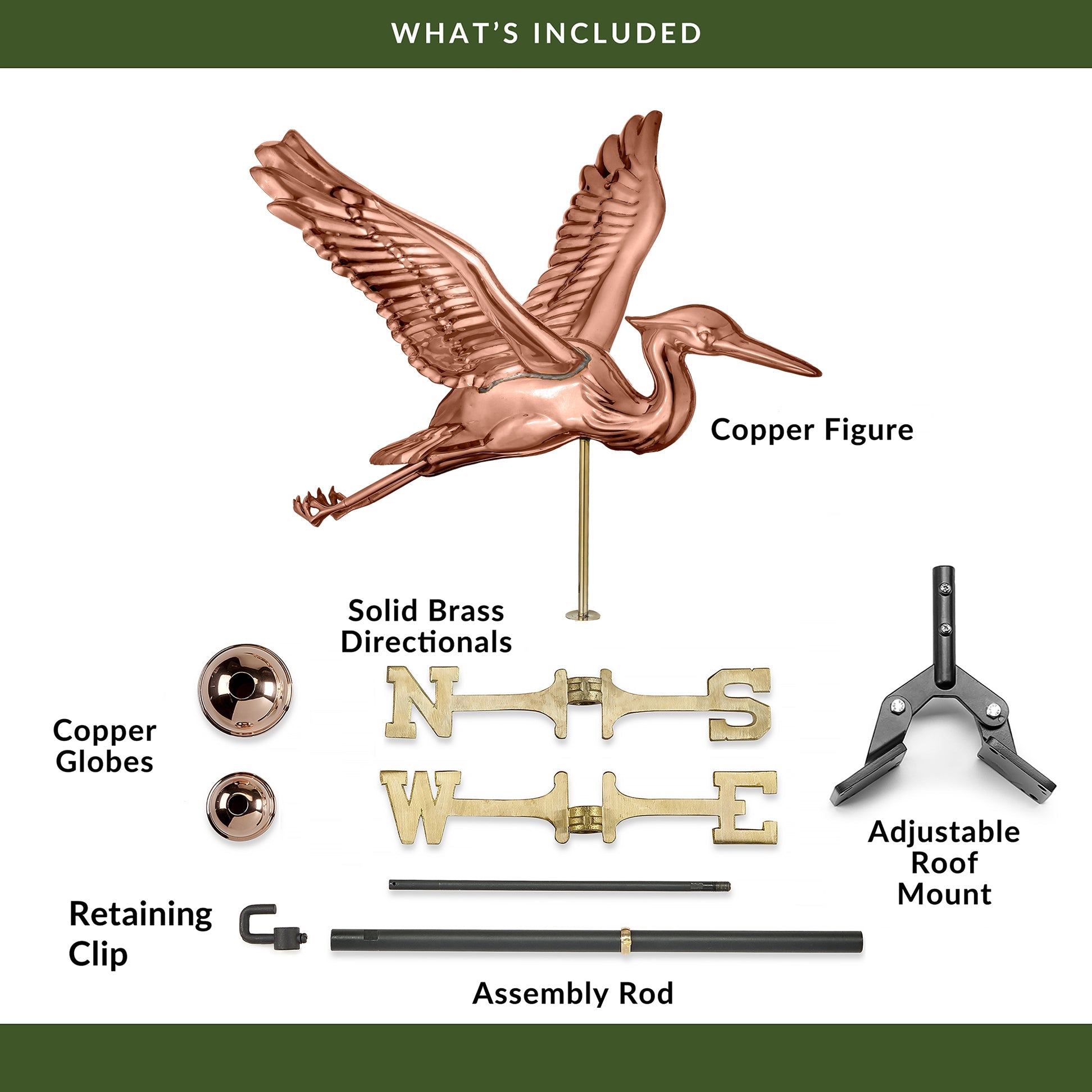 Blue Heron Weathervane - Good Directions