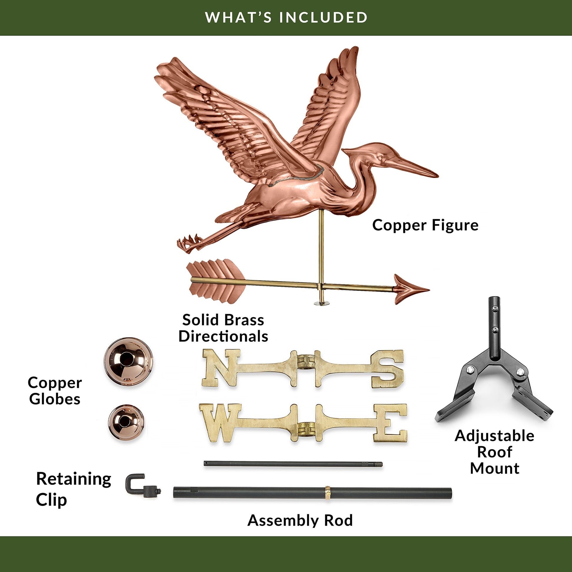 Blue Heron with Arrow Weathervane - Good Directions