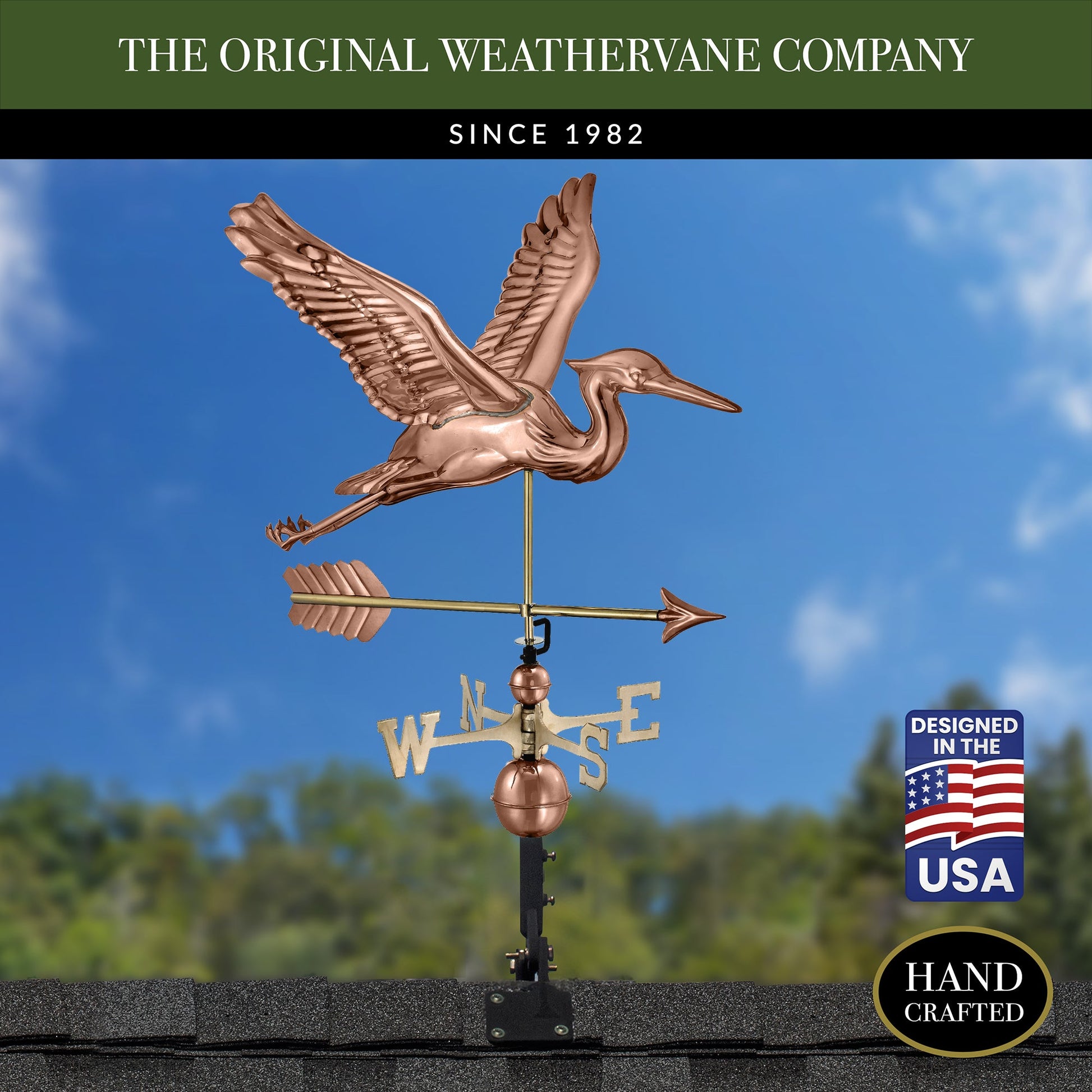 Blue Heron with Arrow Weathervane - Good Directions