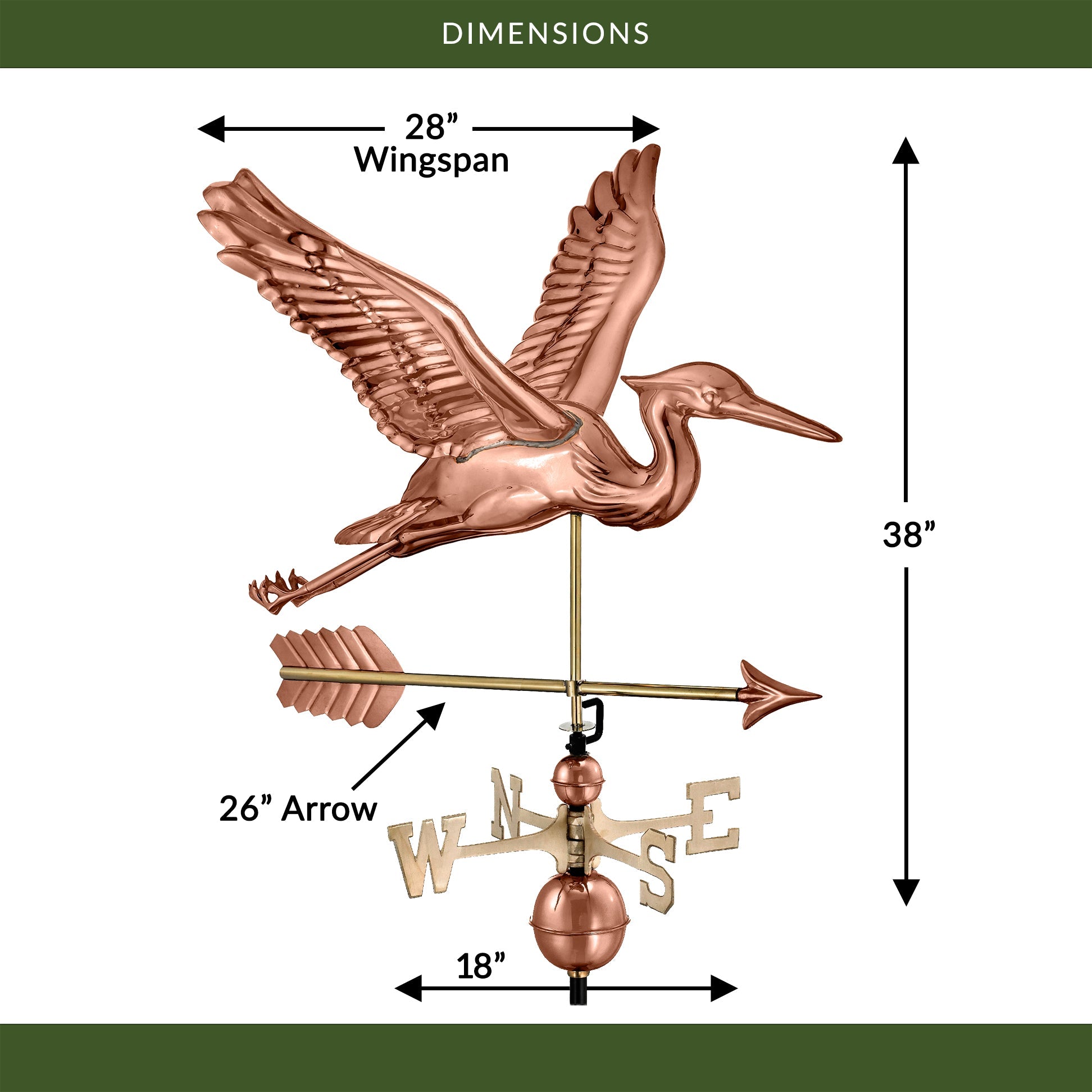 Blue Heron with Arrow Weathervane - Good Directions