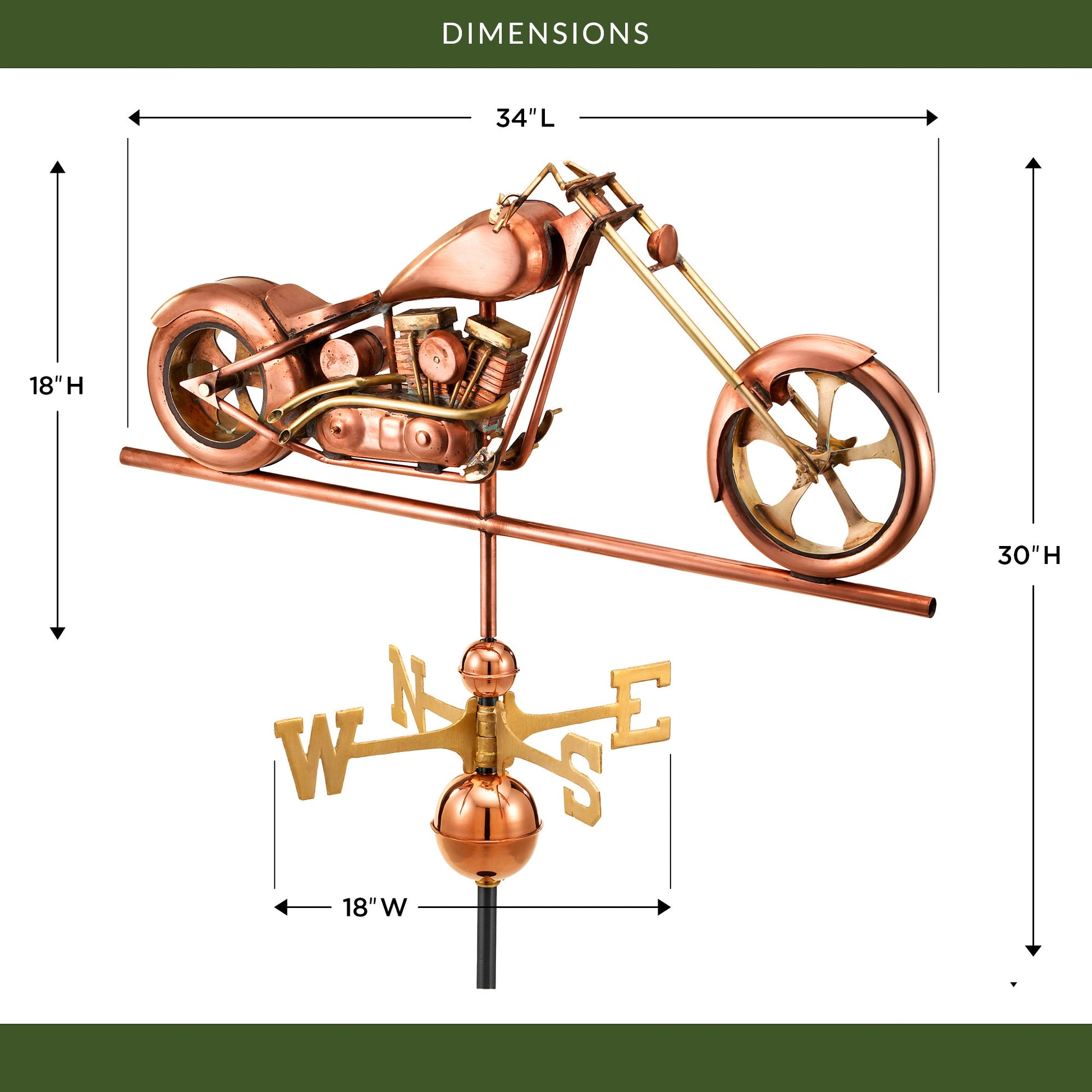 Chopper Motorcycle Weathervane - Good Directions