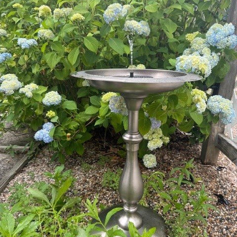 Classic Pewter Bird Bath Pedestal - Good Directions