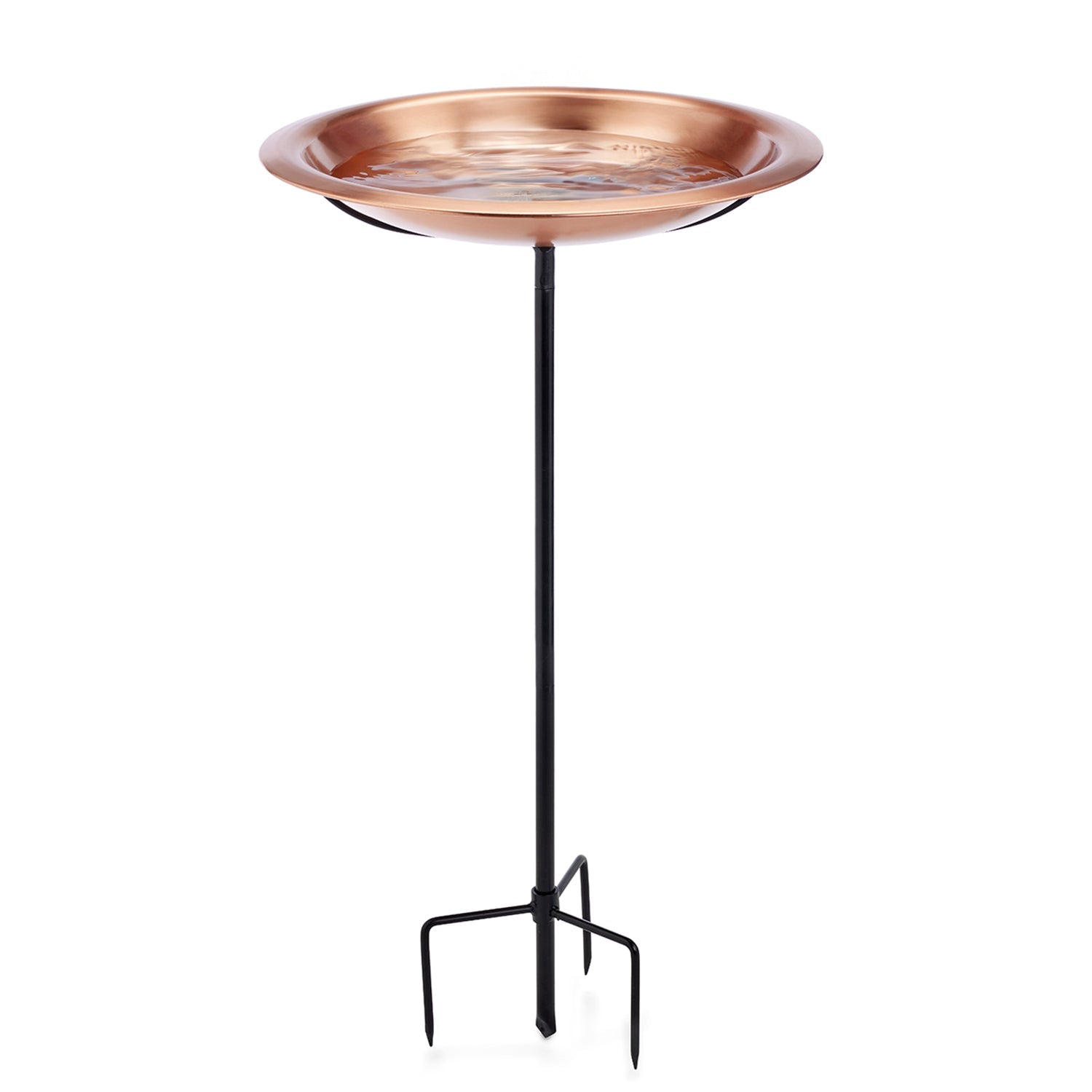 Copper Birdbath with Garden Pole, 18“�D “ Matte Finish - Good Directions