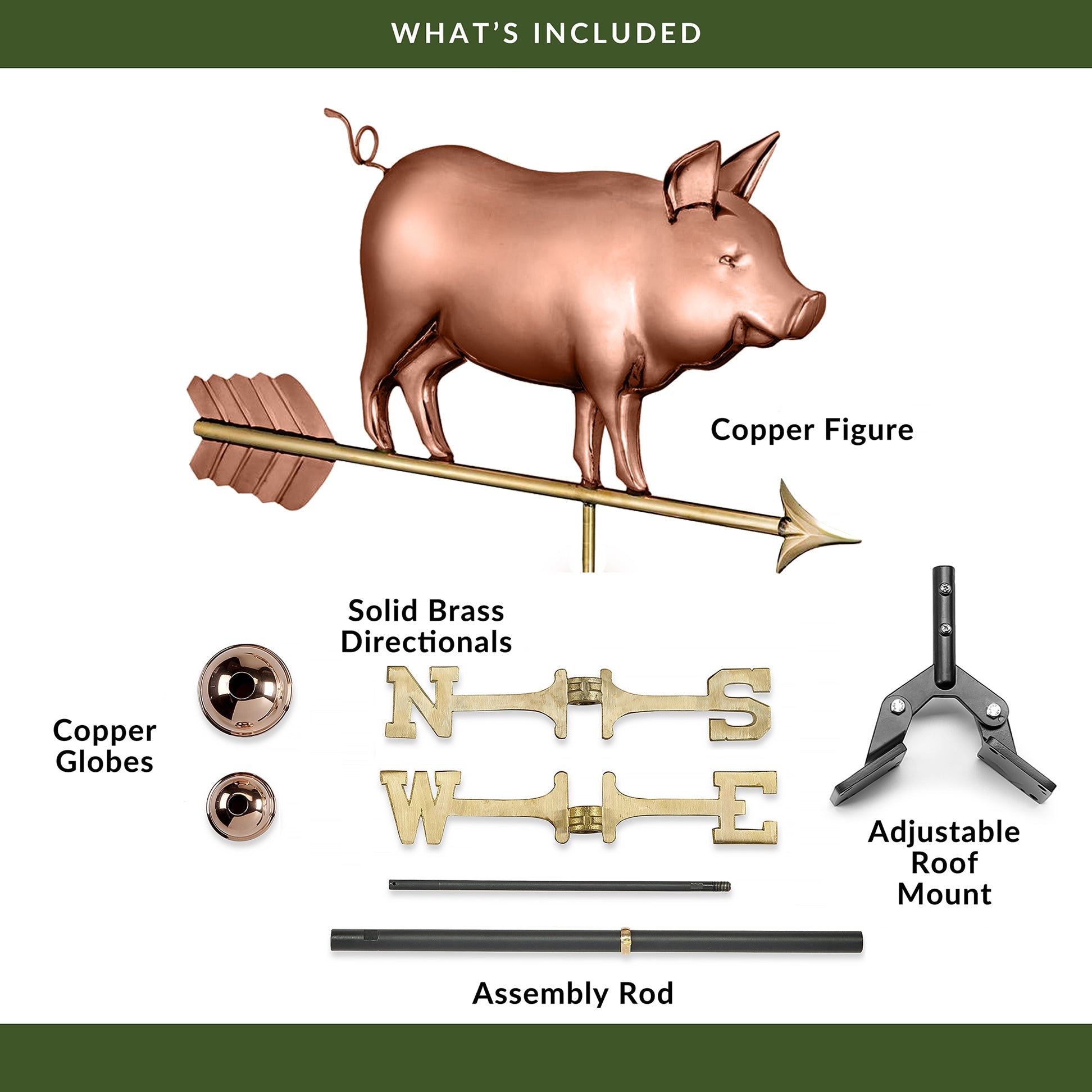 Country Pig Weathervane - Good Directions