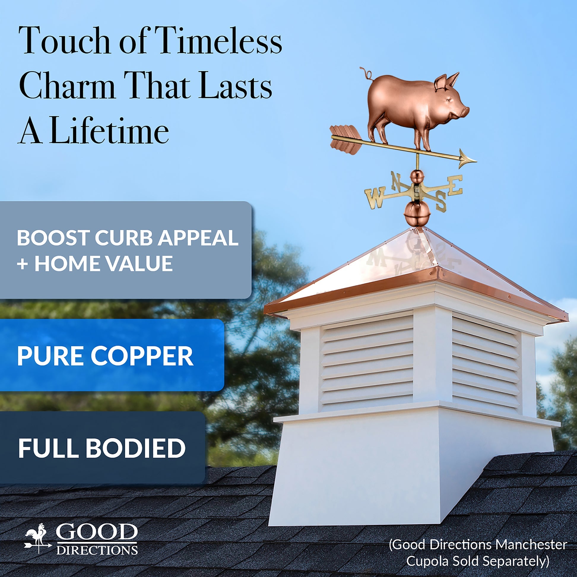 Country Pig Weathervane - Good Directions