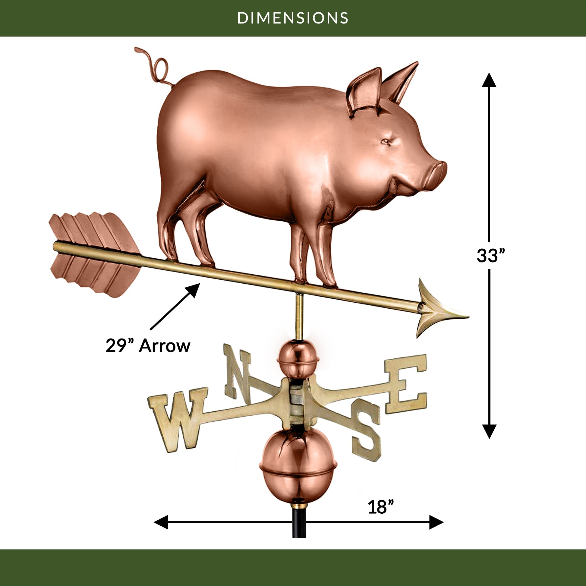 Country Pig Weathervane - Good Directions