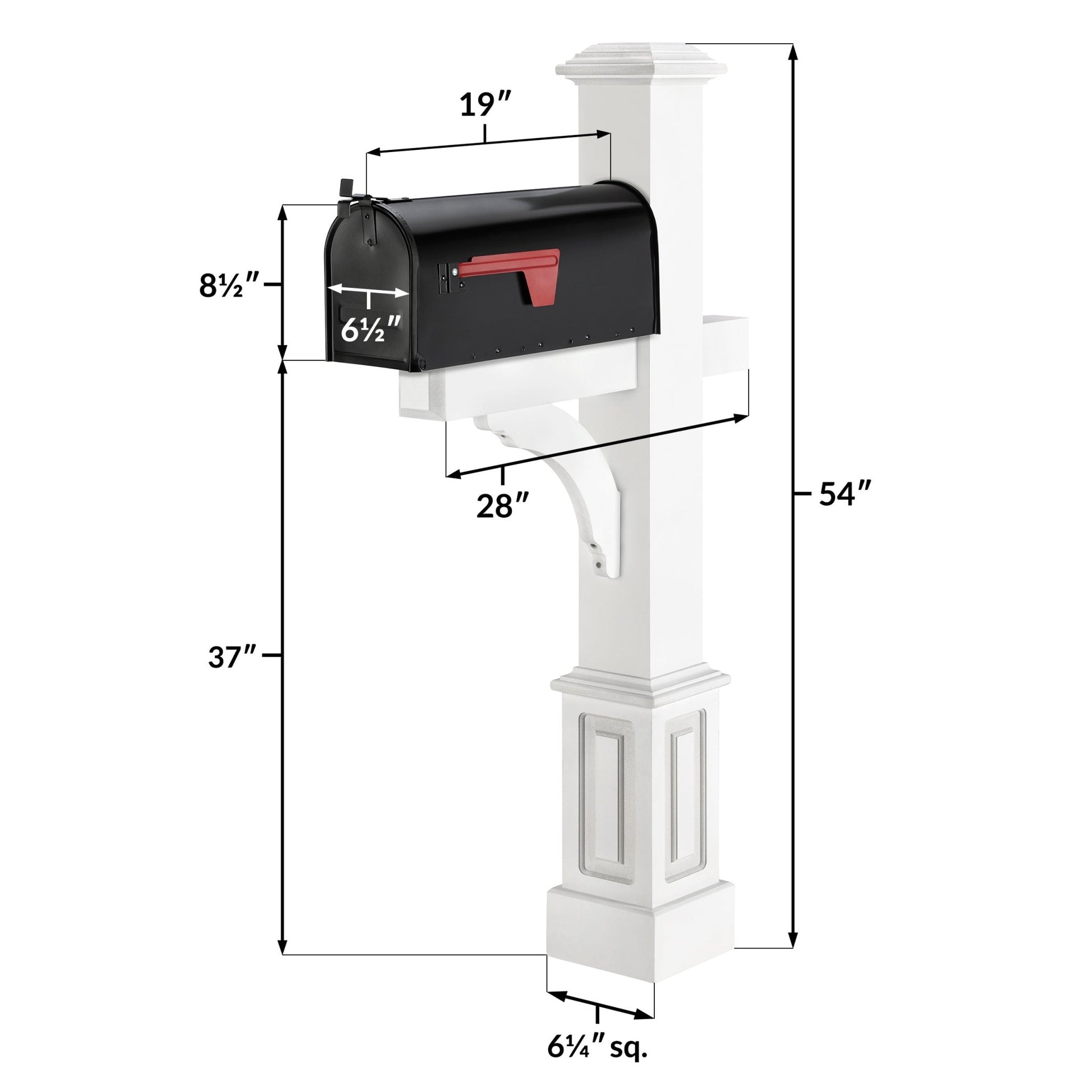 Essex Vinyl Mailbox Post with Classic Mailbox - Good Directions
