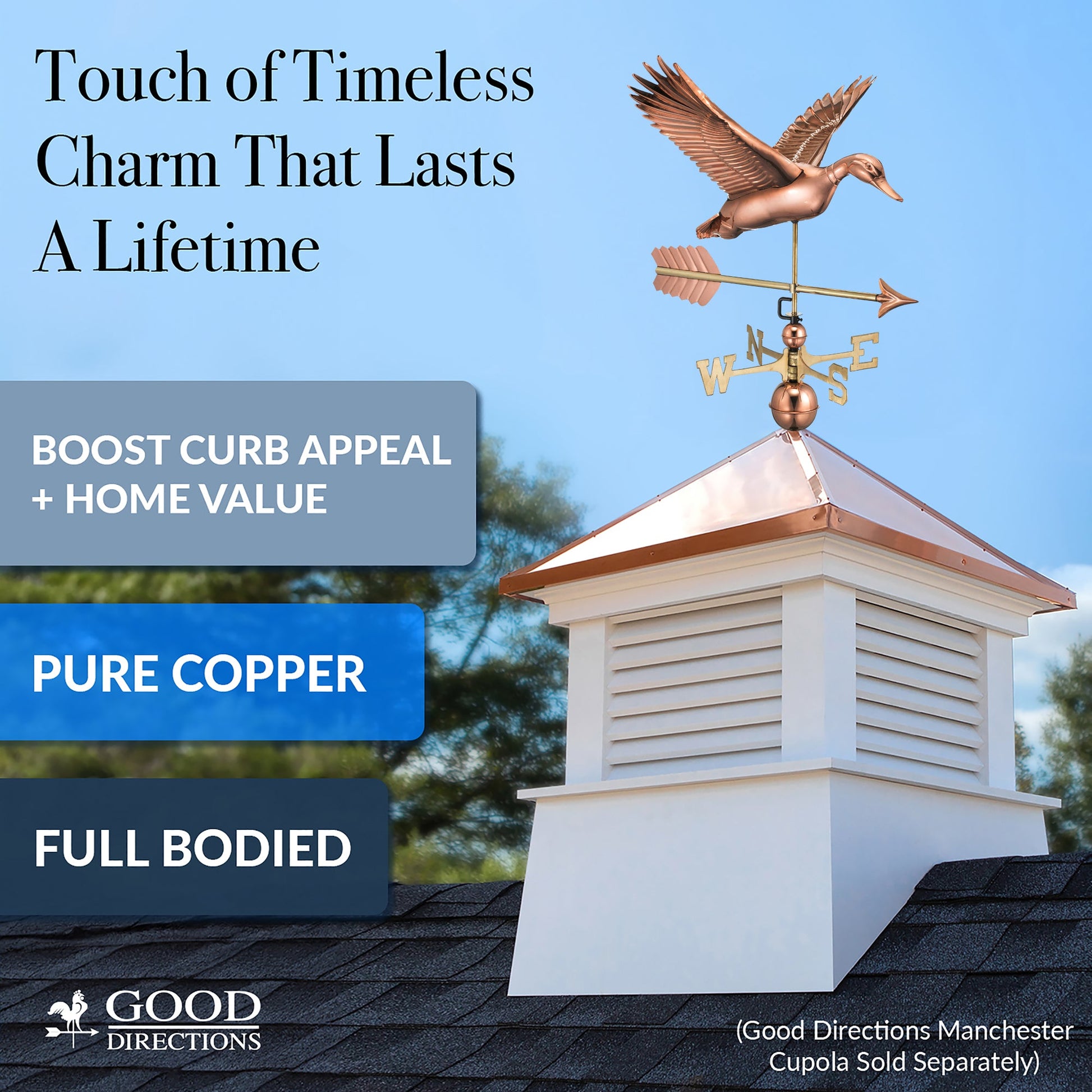 Flying Duck with Arrow Weathervane - Good Directions
