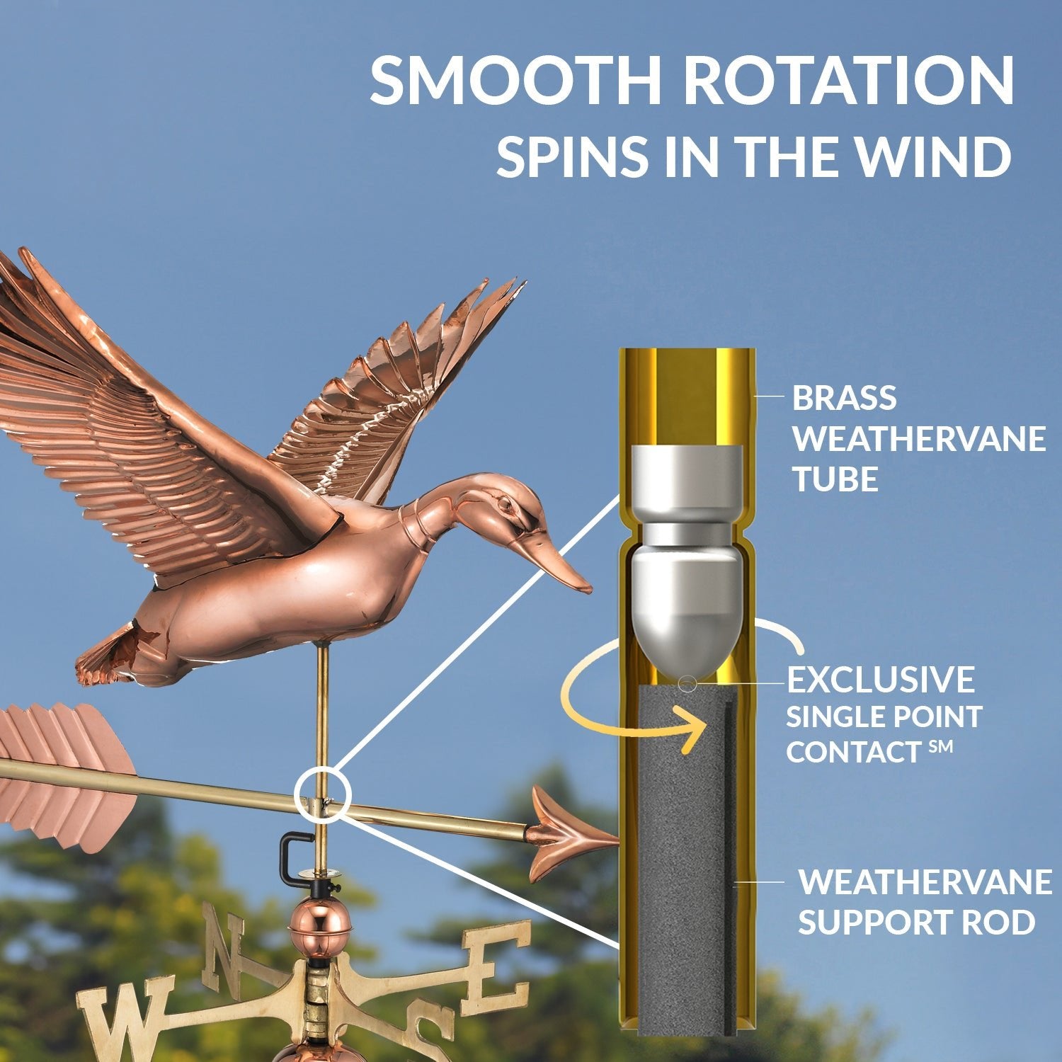 Flying Duck with Arrow Weathervane - Good Directions