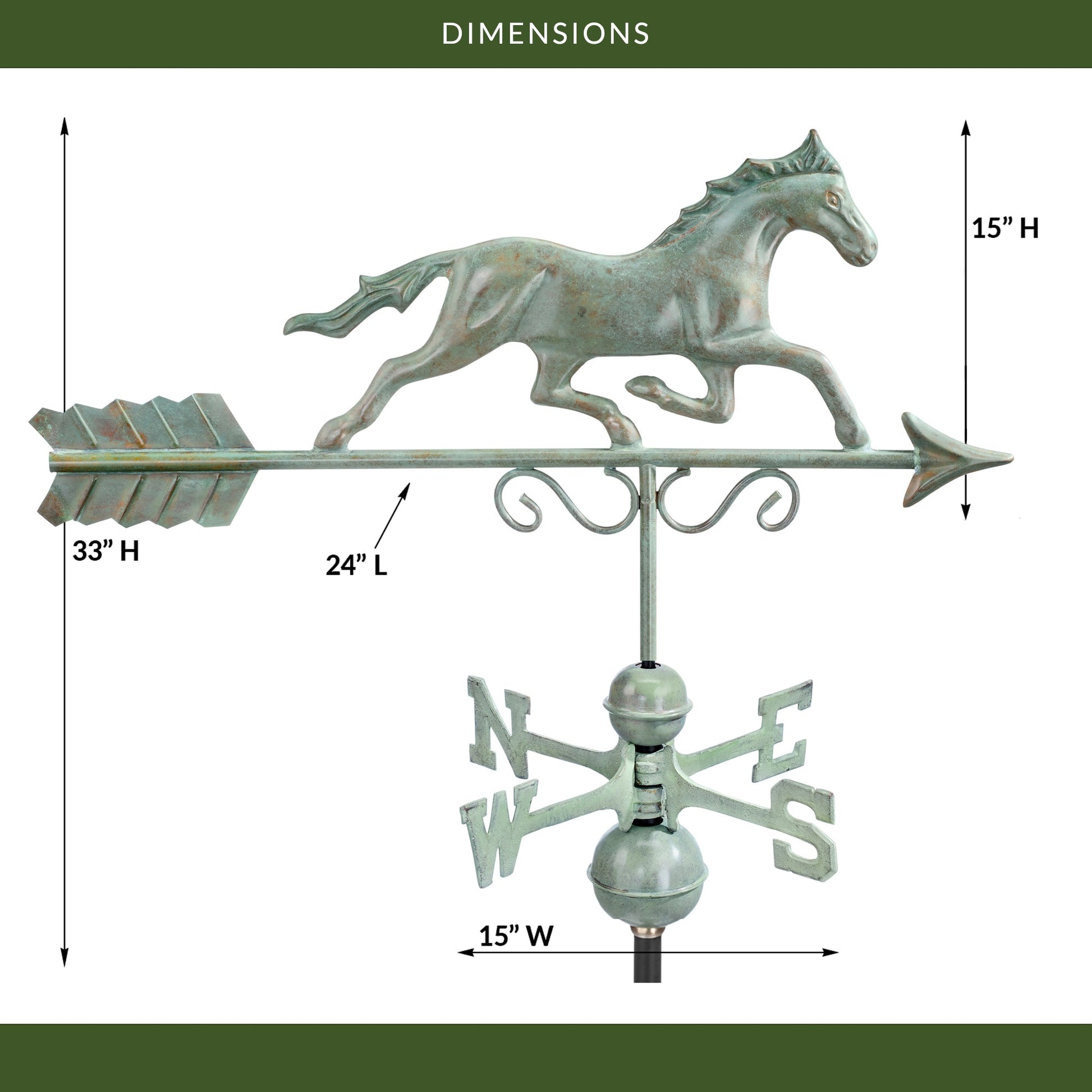 Galloping Horse Weathervane - Good Directions