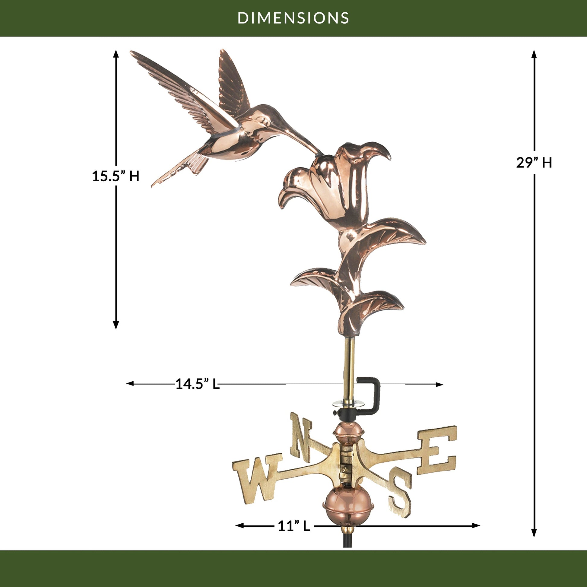 Hummingbird Cottage Weathervane - Good Directions
