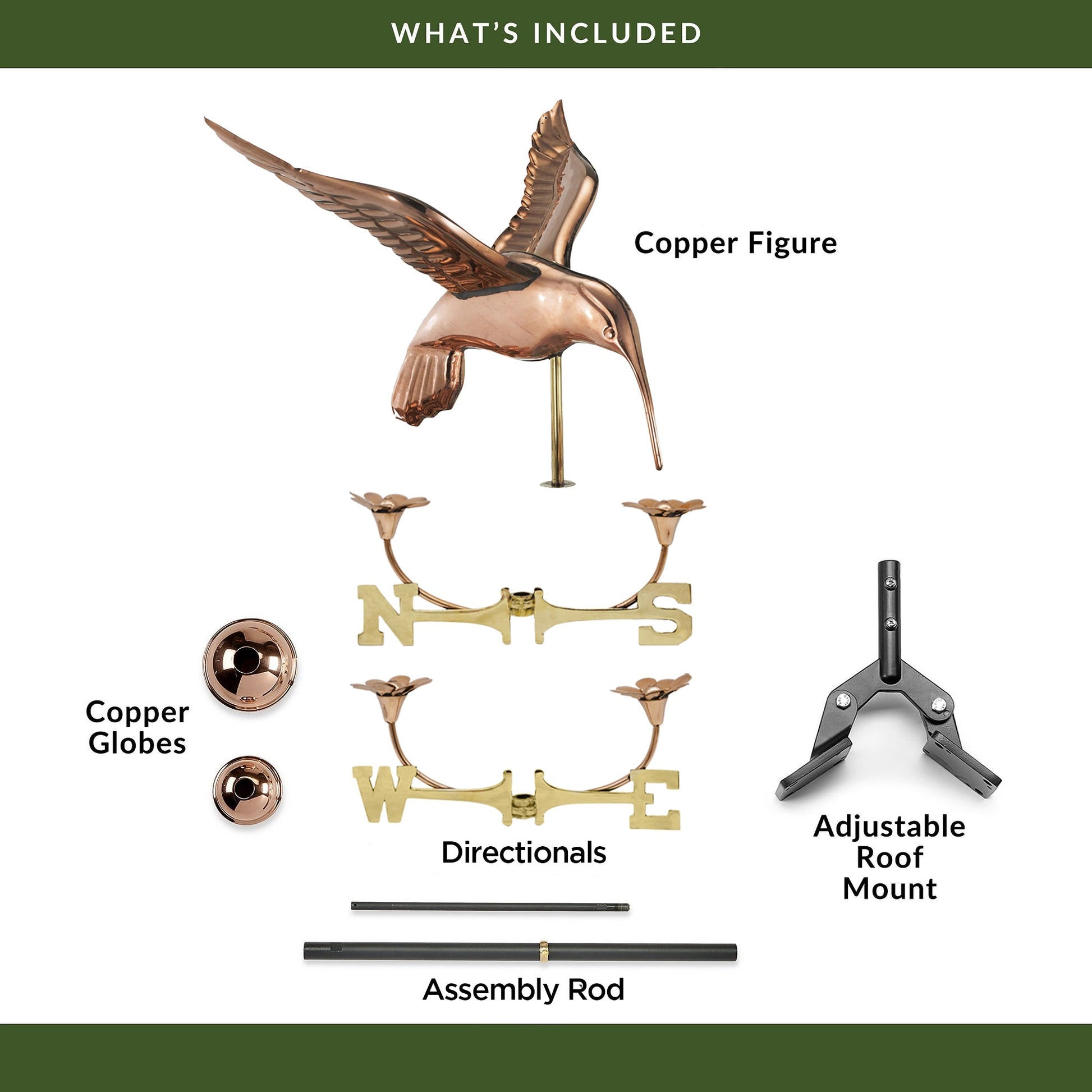 Hummingbird with Flowers Weathervane - Good Directions