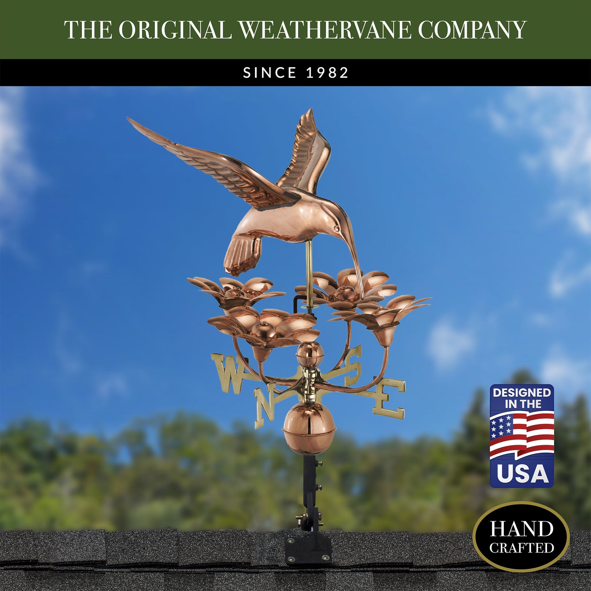 Hummingbird with Flowers Weathervane - Good Directions