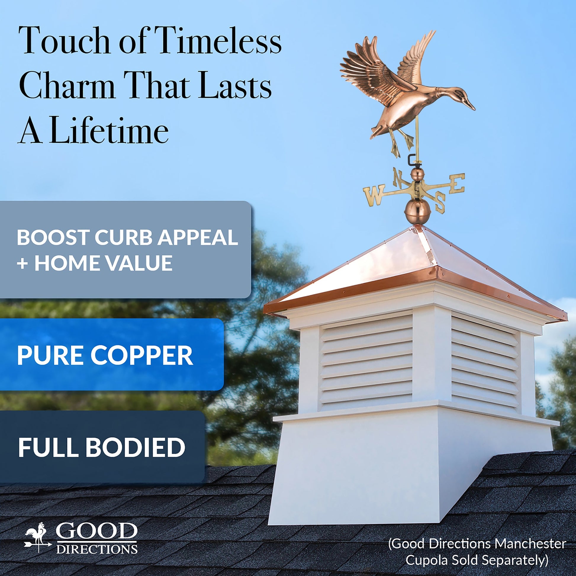 Landing Duck Weathervane - Good Directions