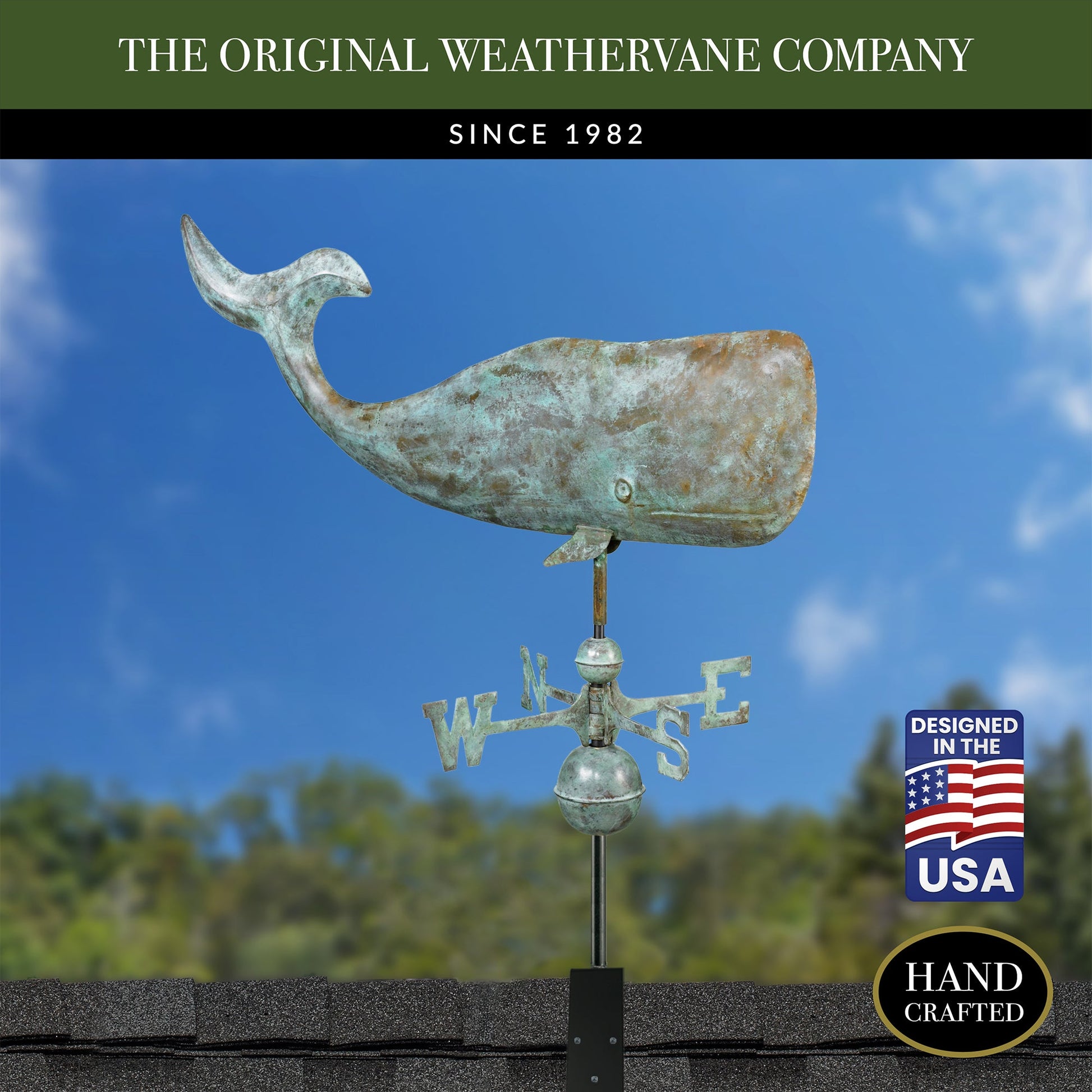 Large 37" Whale Weathervane - Good Directions