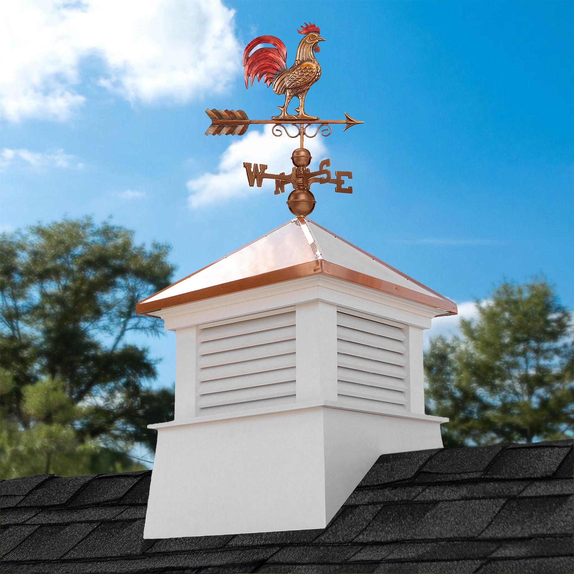 Manchester Vinyl Cupola Set – Copper Roof & Red Rooster - Good Directions