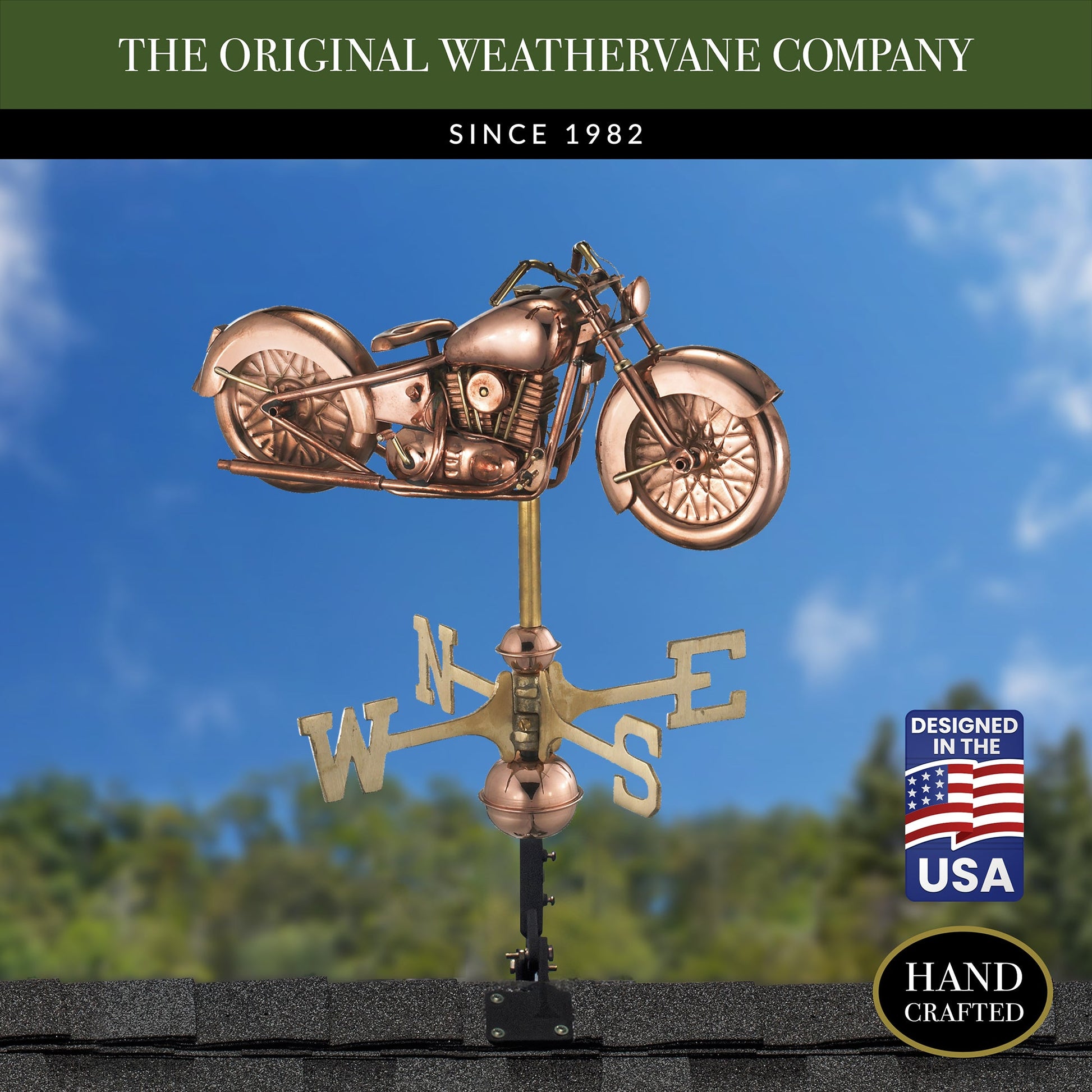 Motorcycle Cottage Weathervane - Good Directions