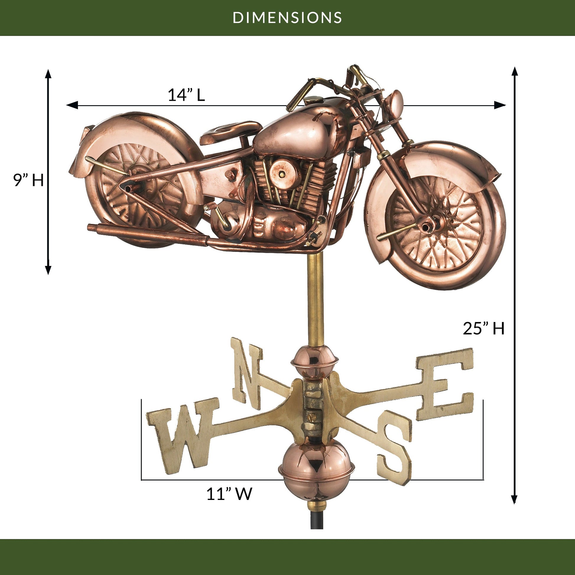 Motorcycle Cottage Weathervane - Good Directions