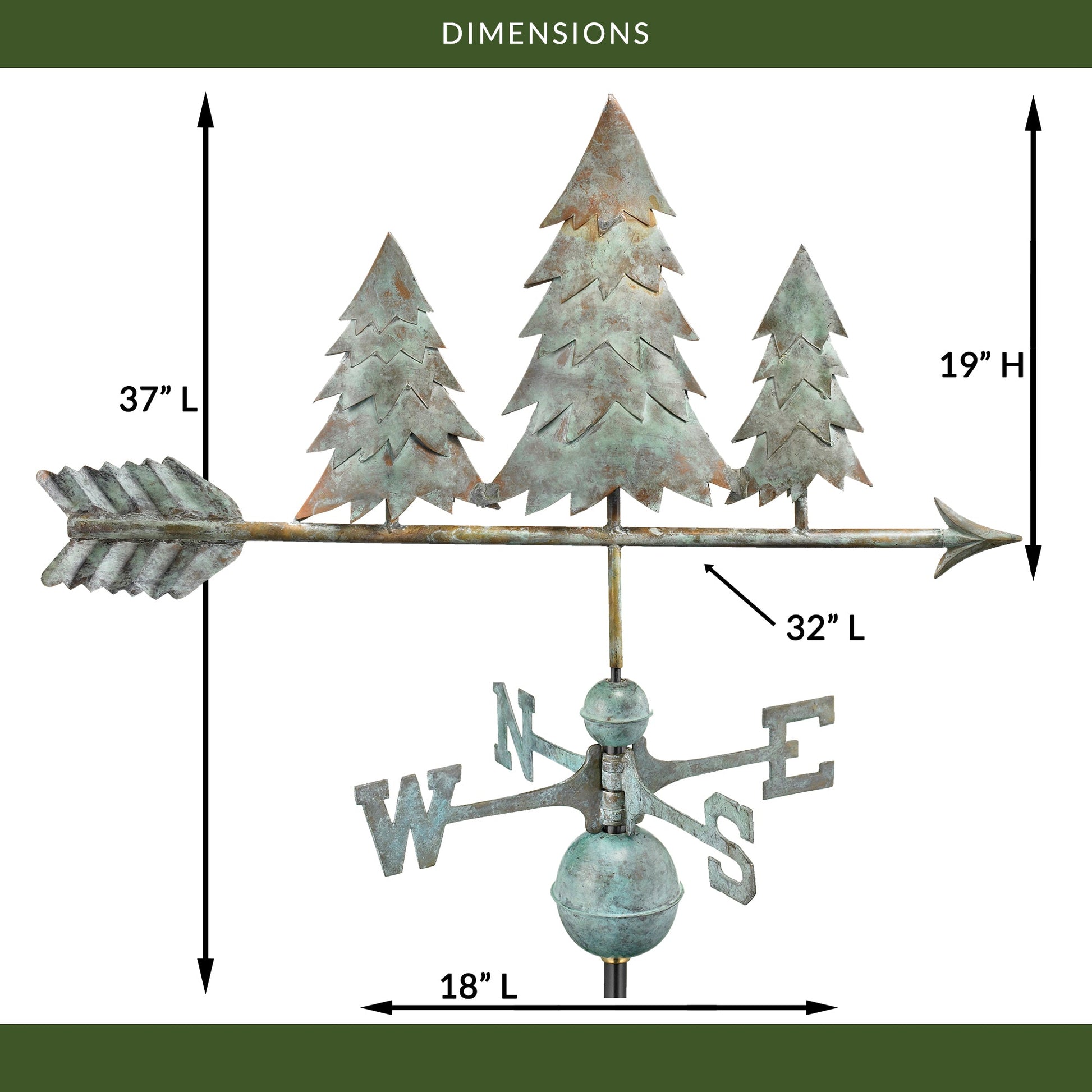 Pine Trees Weathervane - Good Directions