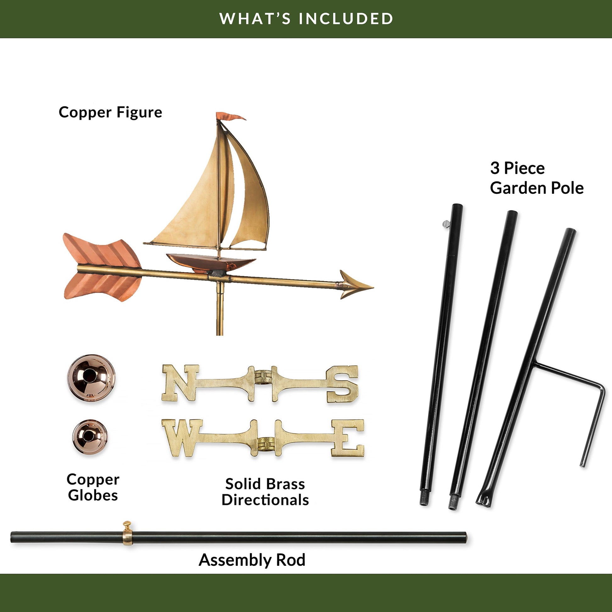 Sailboat Garden Weathervane - Good Directions