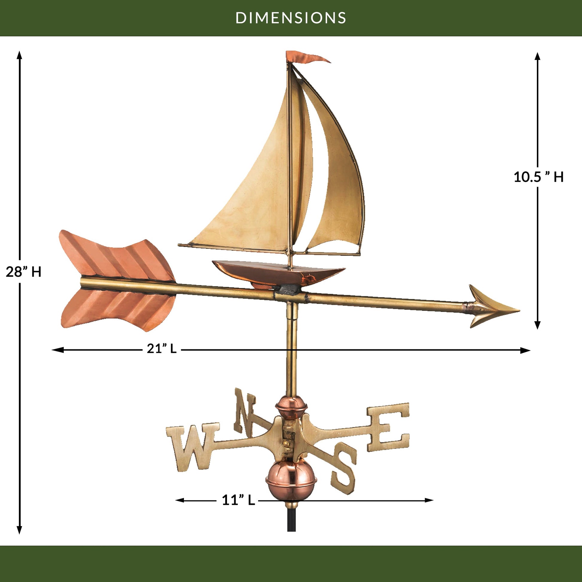 Sailboat Garden Weathervane - Good Directions