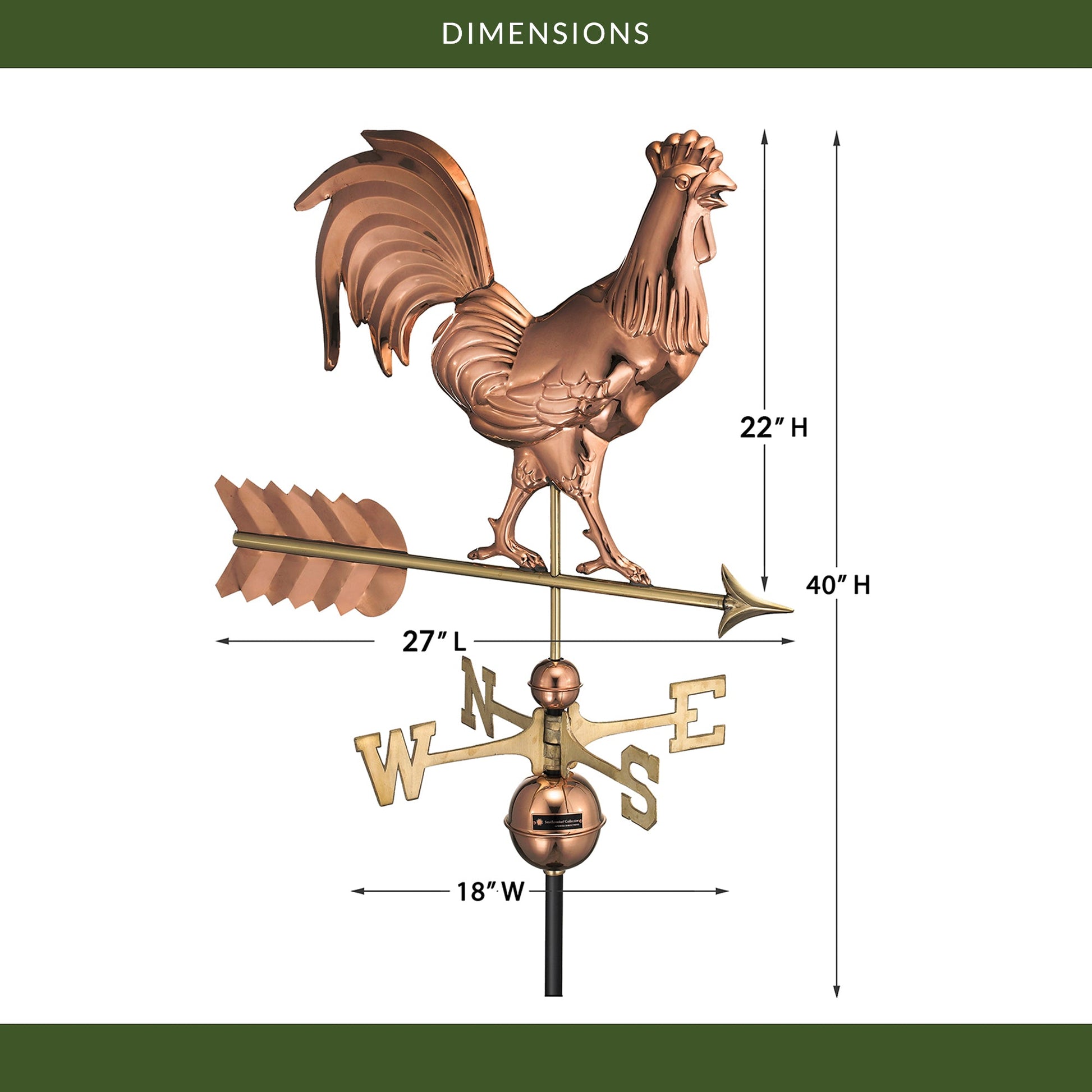 Smithsonian Rooster Weathervane - Good Directions