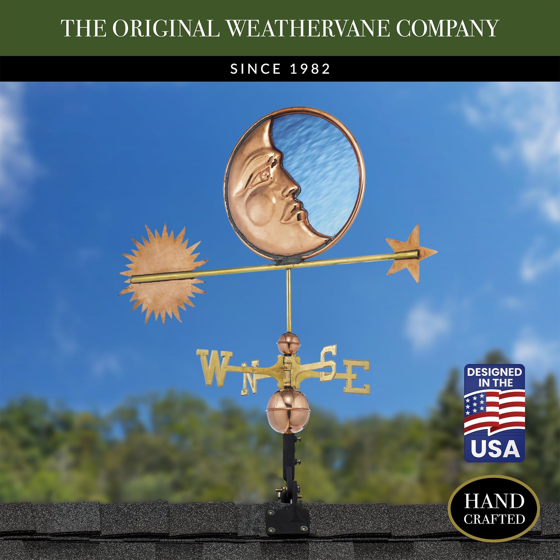 Stained Glass Moon Weathervane - Good Directions