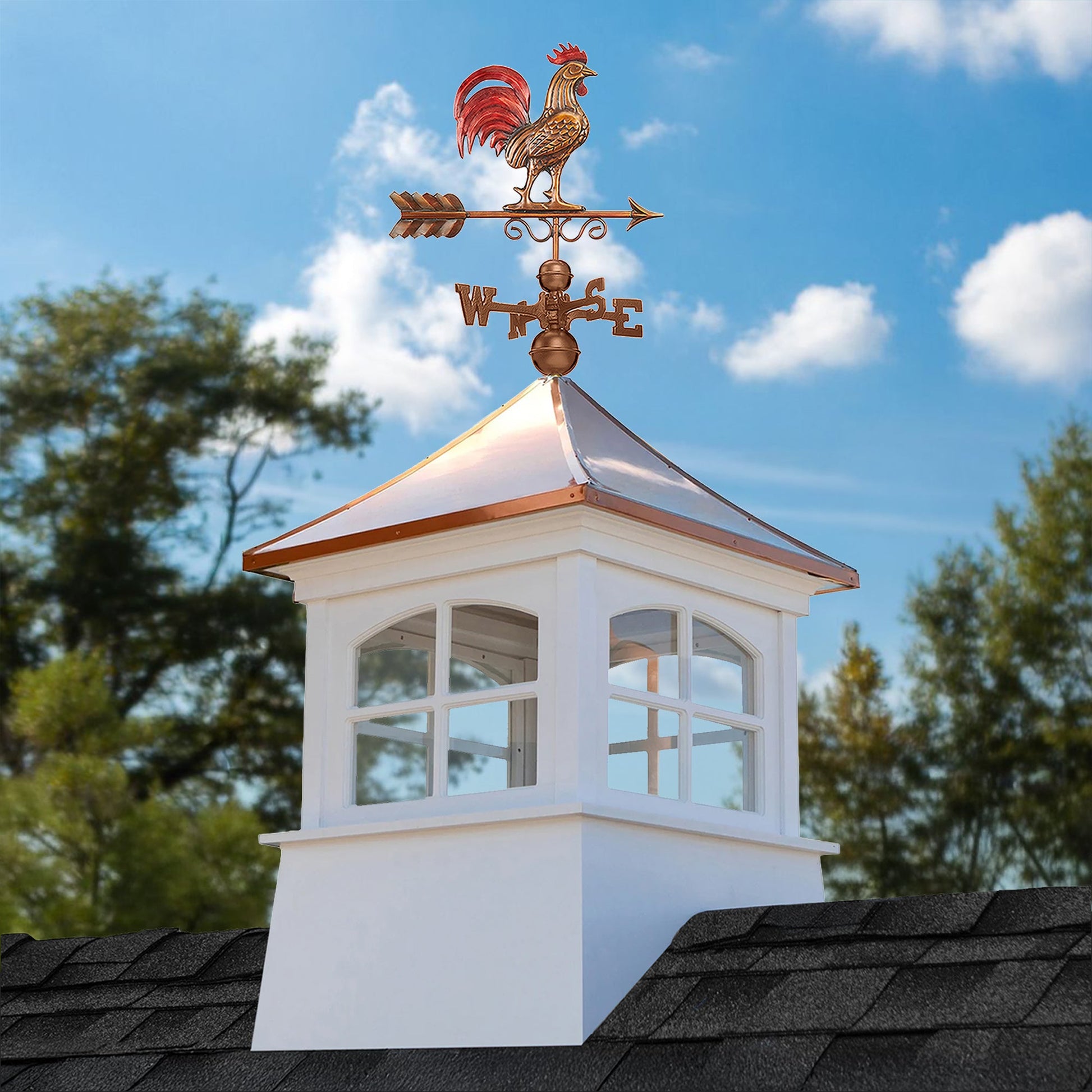Windsor Vinyl Cupola Set – Copper Roof & Red Rooster - Good Directions