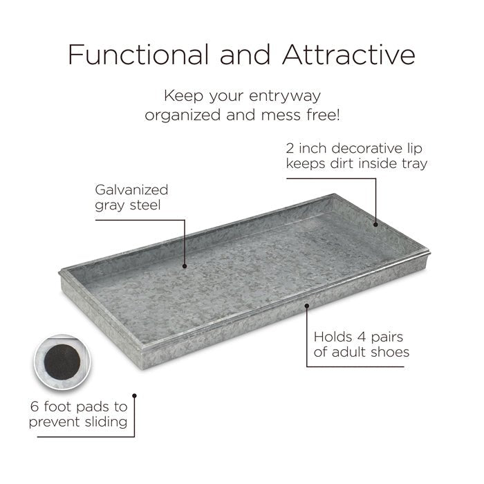 Classic Galvanized Multi-Purpose Boot Tray - Good Directions