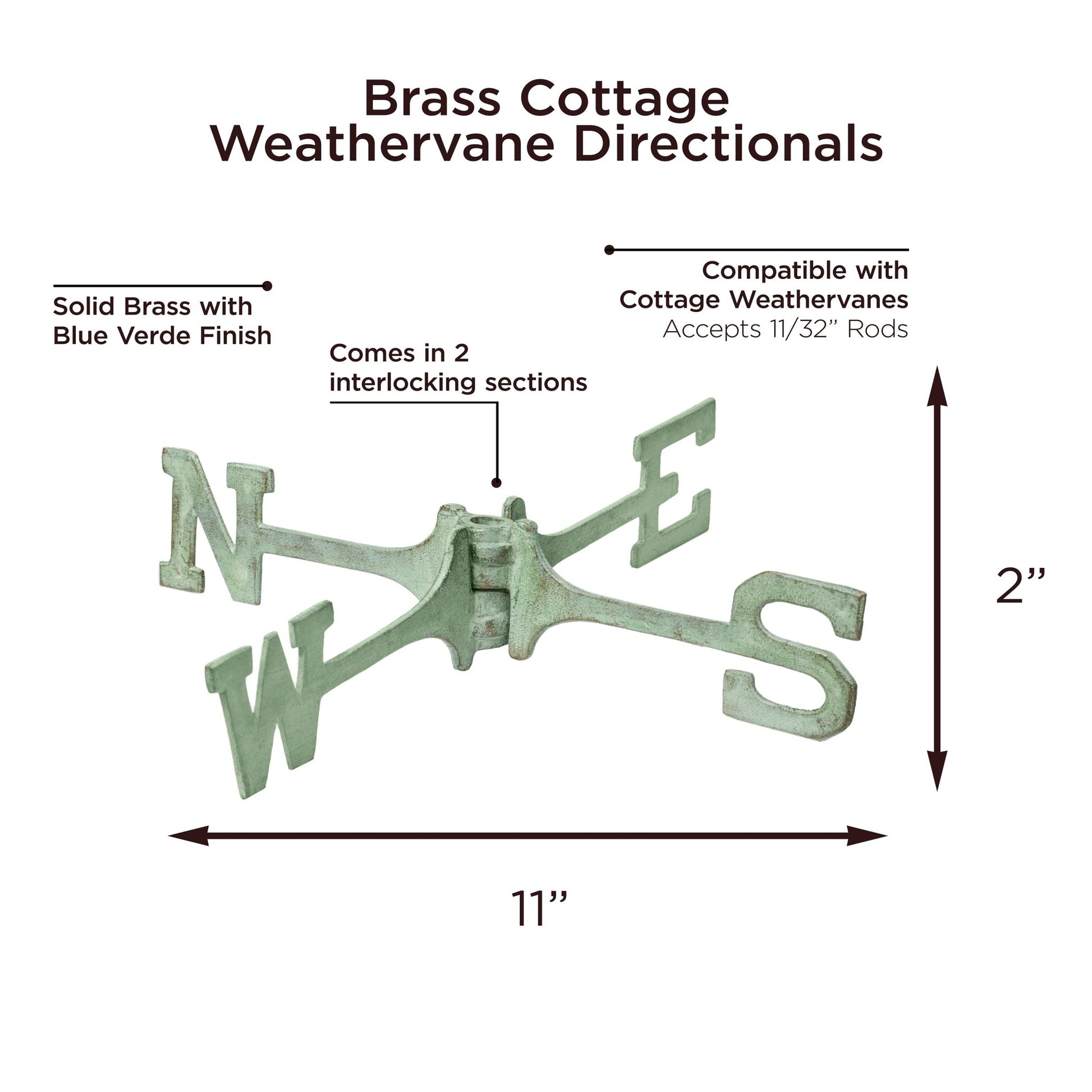 Brass 11" Weathervane Directionals - Good Directions
