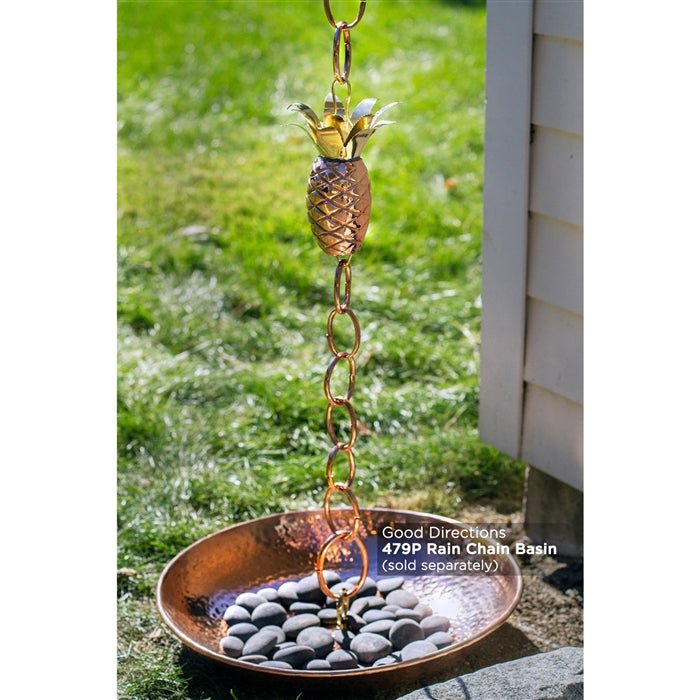 Pineapple Rain Chain - 8.5 ft., with 4 Large Figures - Good Directions