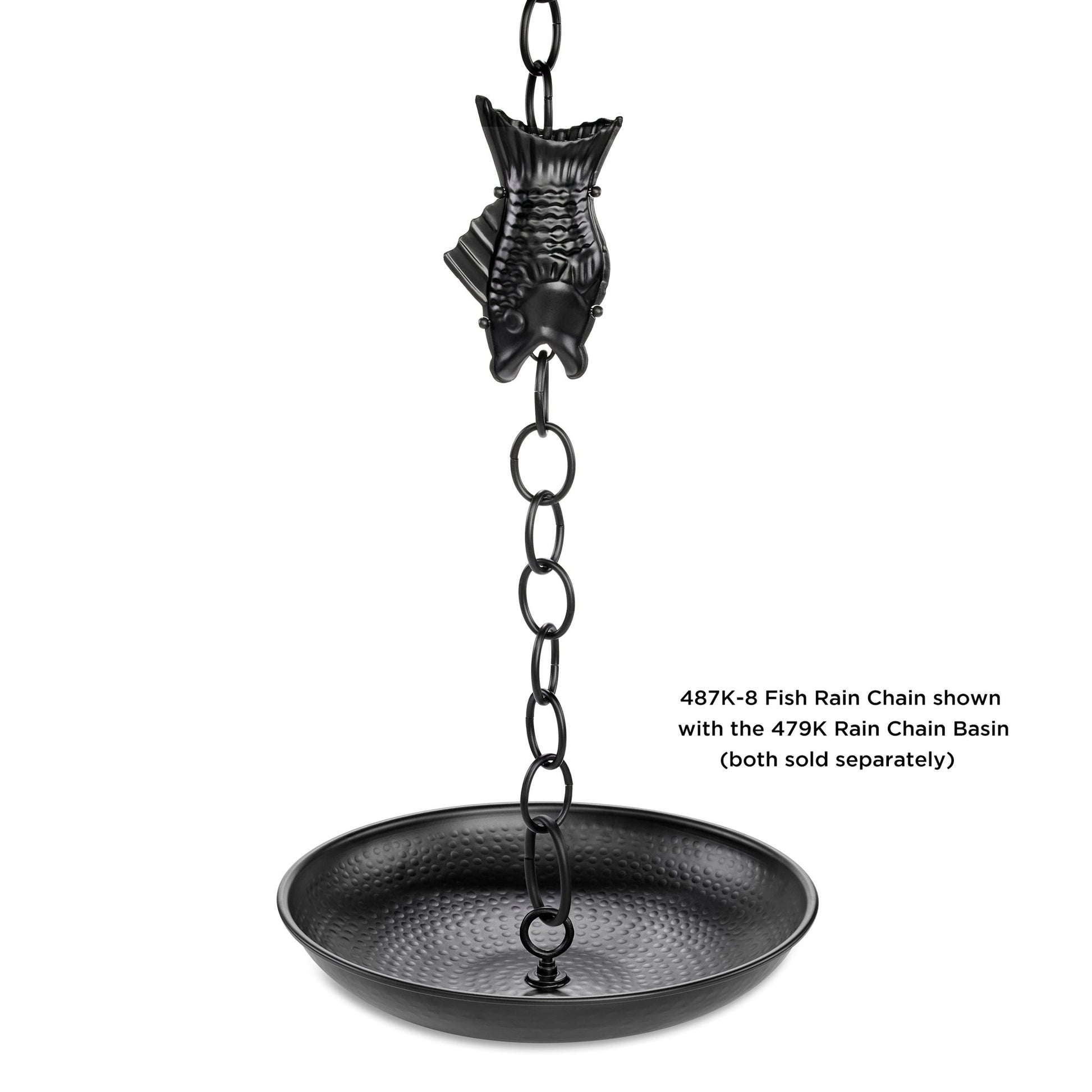Fish Black Aluminum Rain Chain - Good Directions