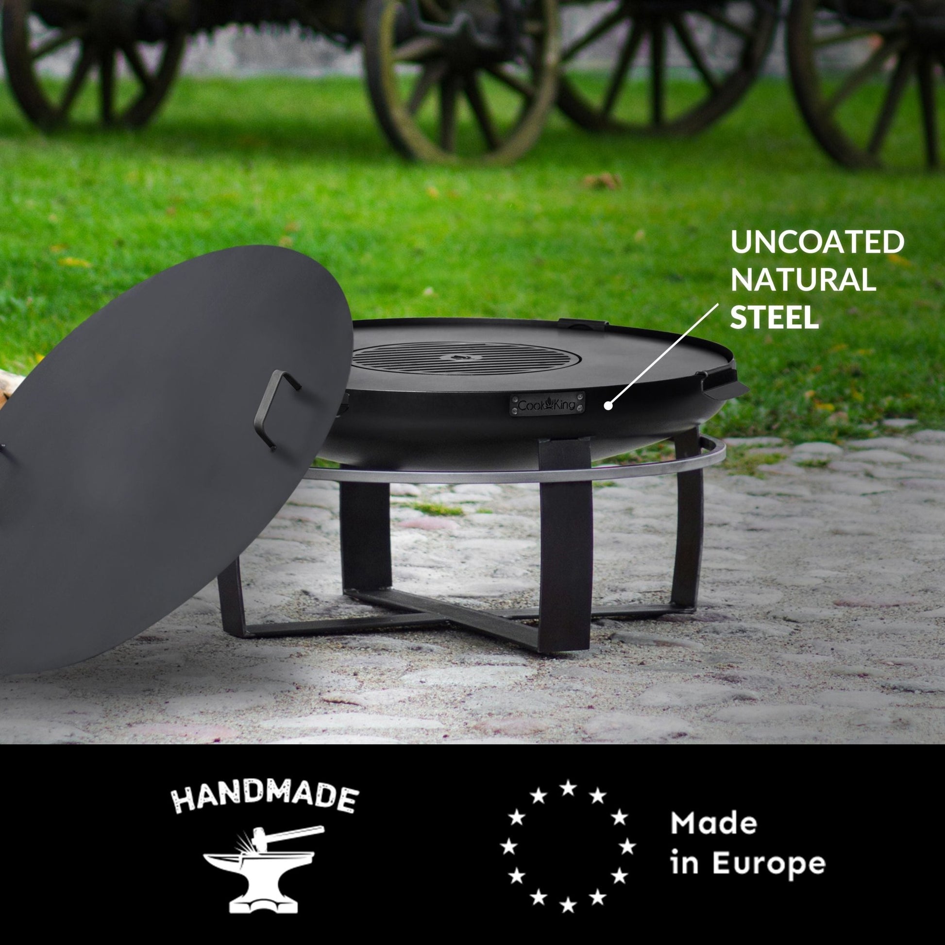 Ignition 24" Fire Pit with Grill Plate and Cover Lid - Good Directions