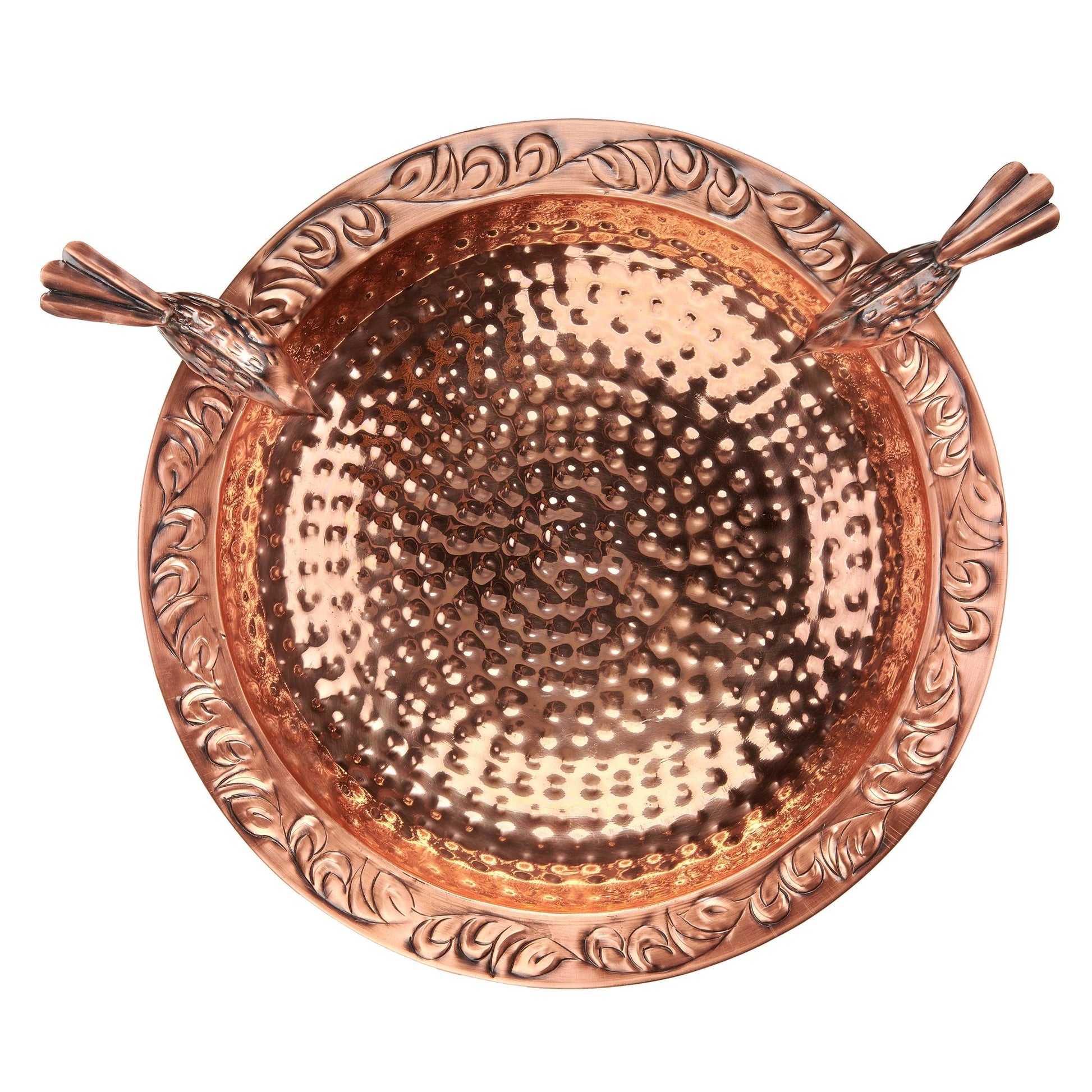 13.5“� Birdbath with Copper Birds and Decorative Garden Pole - Good Directions
