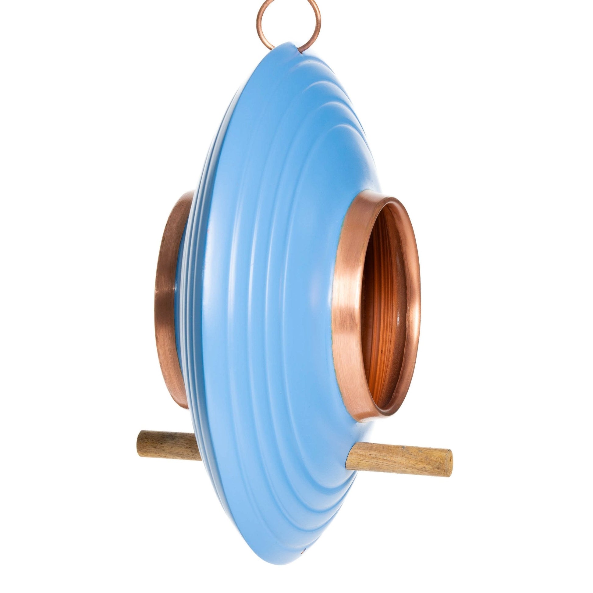 Azure Fly-Thru™ Bird Feeder, Copper Accents, Multiple Perches - Good Directions