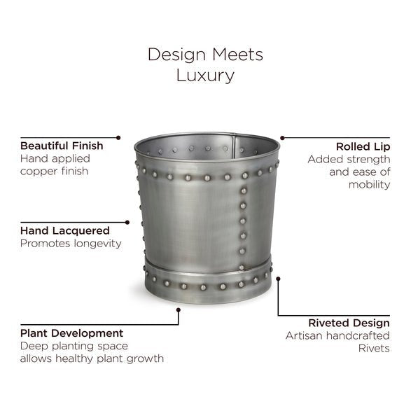 Large Riveted Zinc Planter Set of 2 - Good Directions